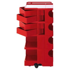 Joe Colombo 'Boby' Trolley 1970 Size L with 4 Drawers in Red for B-Line