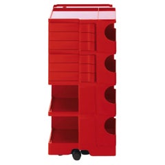 Joe Colombo 'Boby' Trolley 1970 Size L with 6 Drawers in Red for B-Line