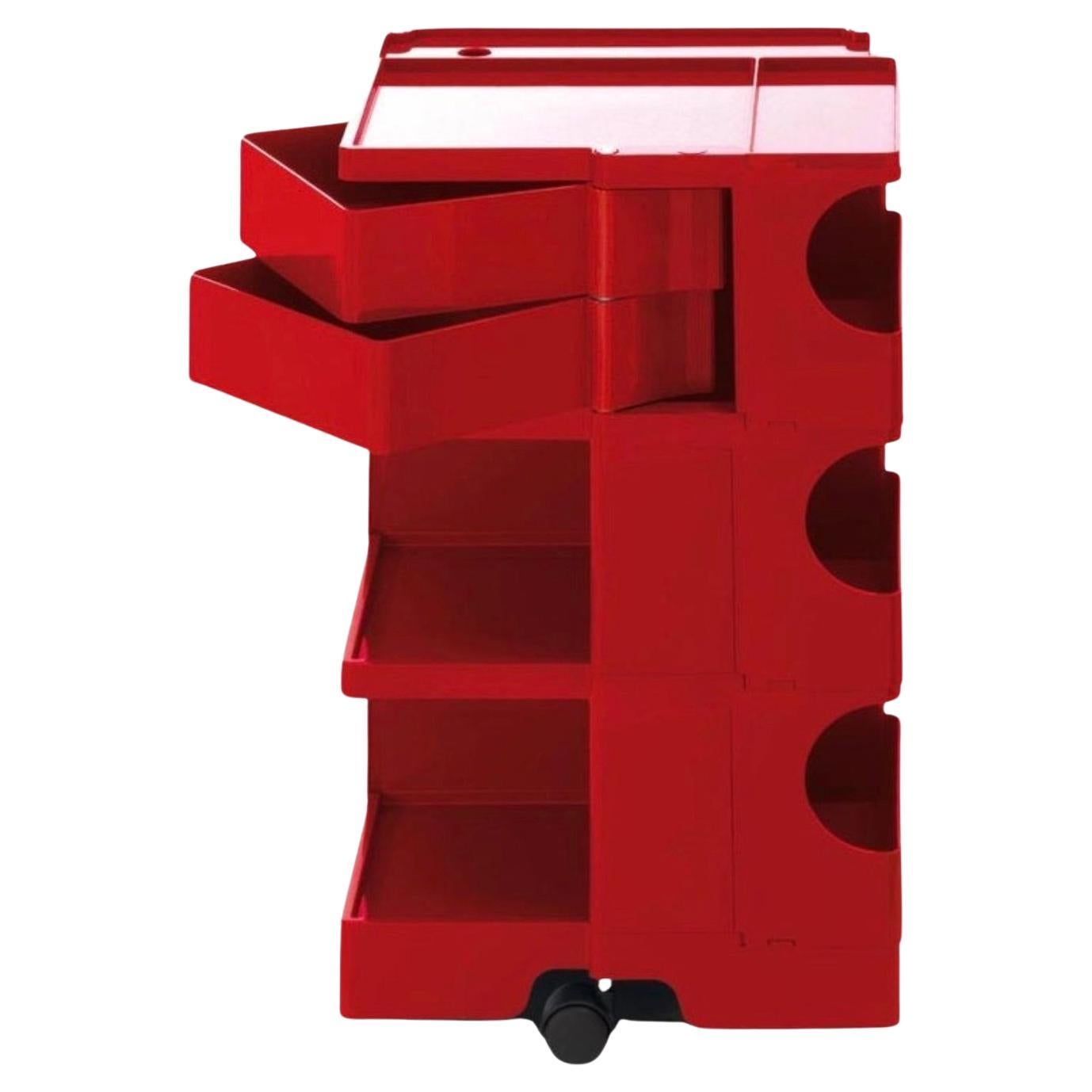 Joe Colombo 'Boby' Trolley 1970 Size M with 2 Drawers in Red for B-Line For Sale