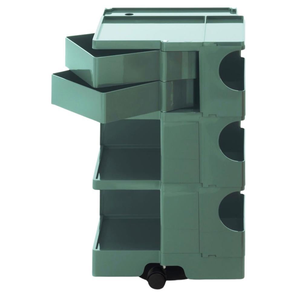 Joe Colombo 'Boby' Trolley Size M with 2 Drawers in Verdigris for B-Line