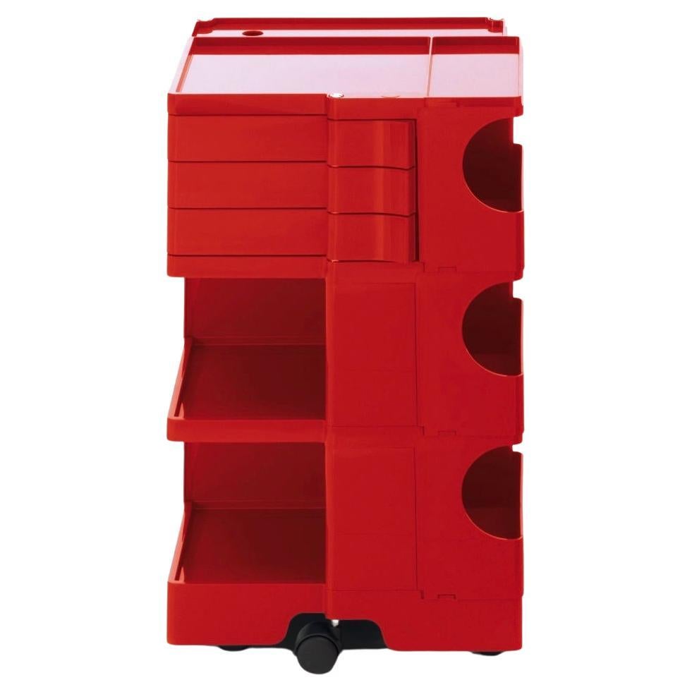 Joe Colombo 'Boby' Trolley 1970 Size M with 3 Drawers in Red for B-Line