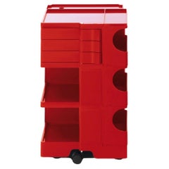 Joe Colombo 'Boby' Trolley 1970 Size M with 3 Drawers in Red for B-Line