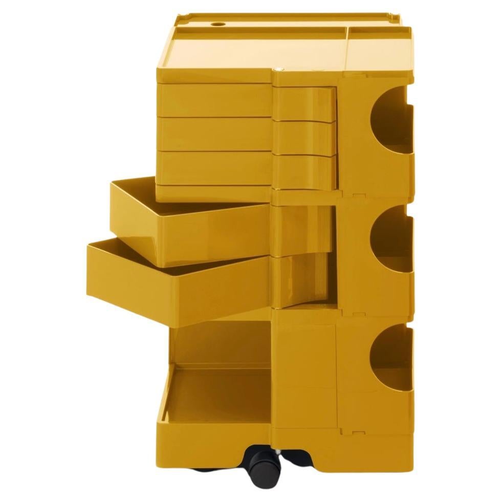 Joe Colombo 'Boby' Trolley 1970 Size M with 5 Drawers in Honey for B-Line For Sale