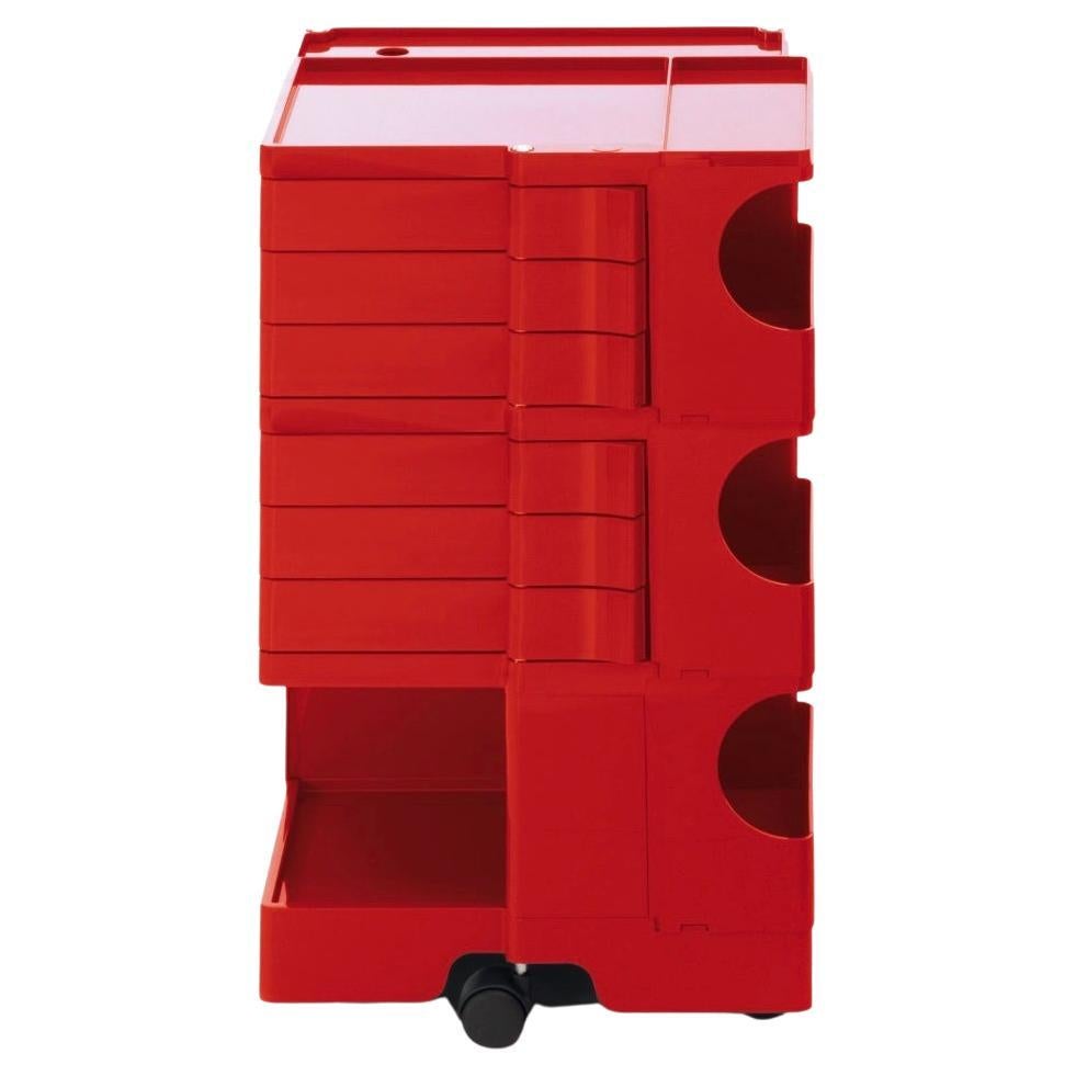 Joe Colombo 'Boby' Trolley 1970 Size M with 6 Drawers in Red for B-Line For Sale