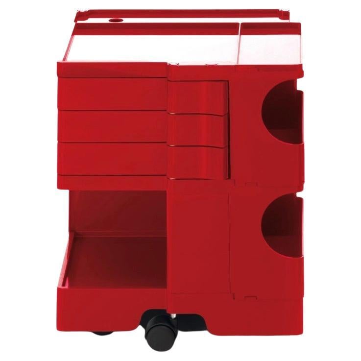 Joe Colombo 'Boby' Trolley 1970 Size S with 3 Drawers in Red for B-Line For Sale