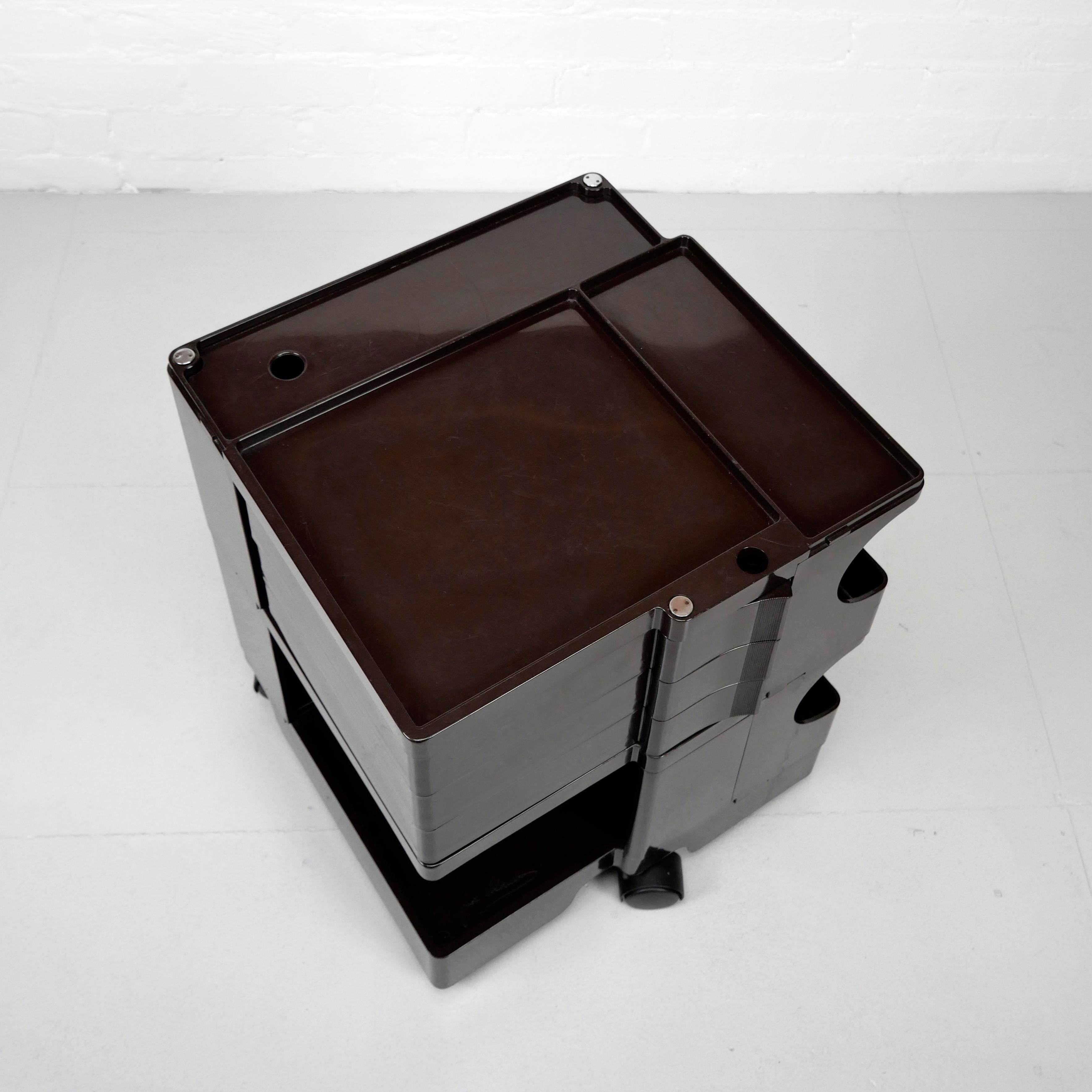 Joe Colombo, Boby Trolley, dark brown, good condition, original production 1970s For Sale 3