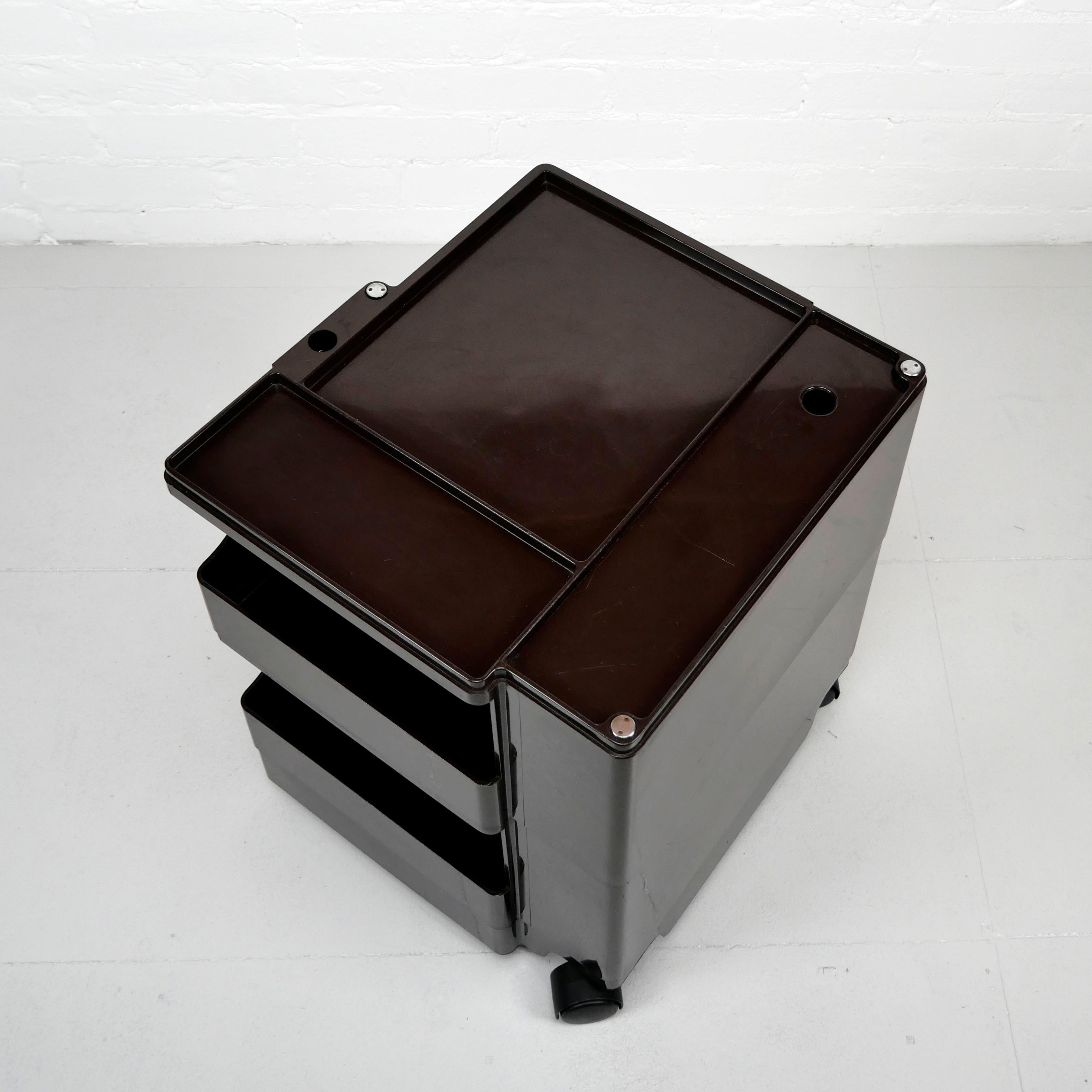 Joe Colombo, Boby Trolley, dark brown, good condition, original production 1970s For Sale 4