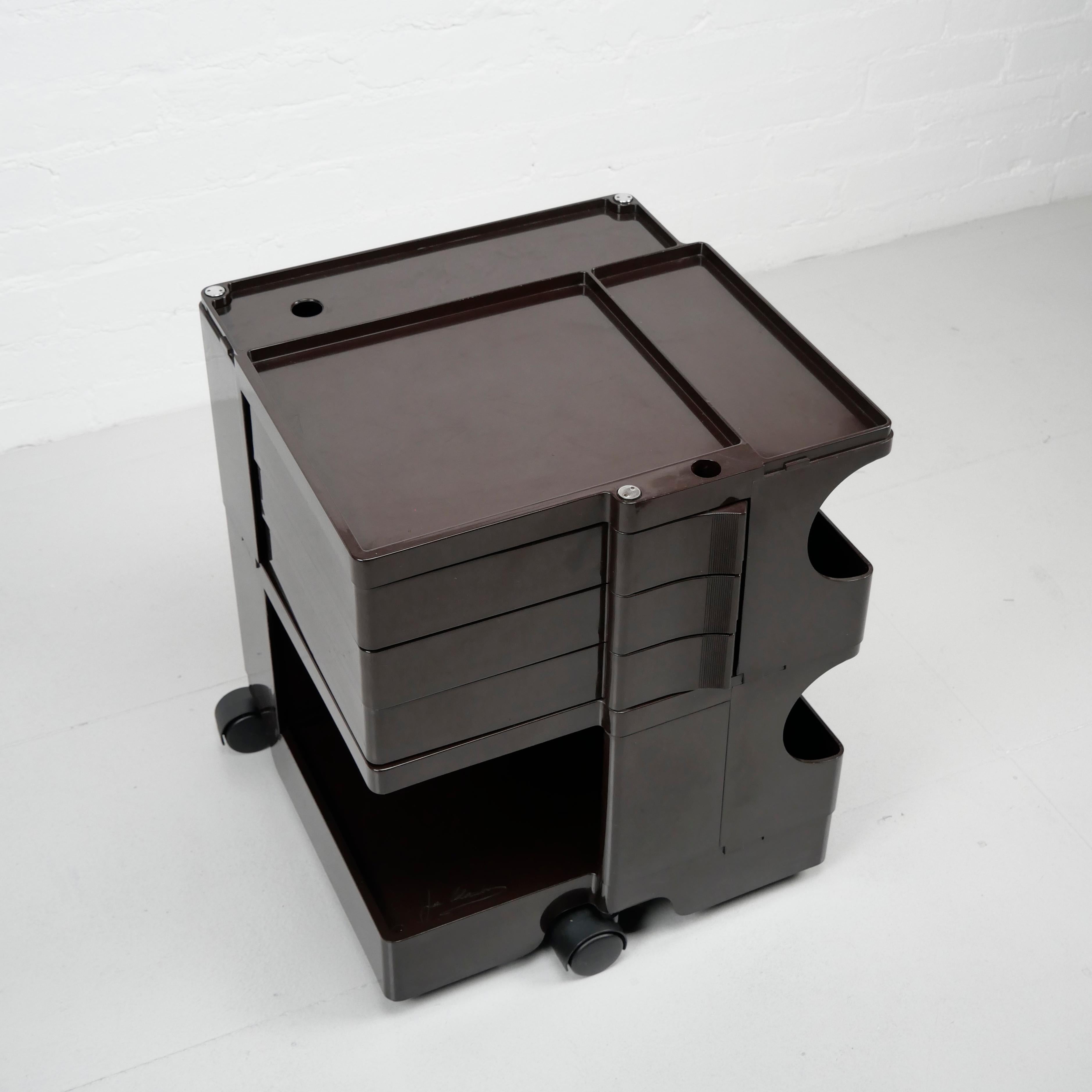 Joe Colombo, Boby Trolley, dark brown, good condition, original production 1970s For Sale 5
