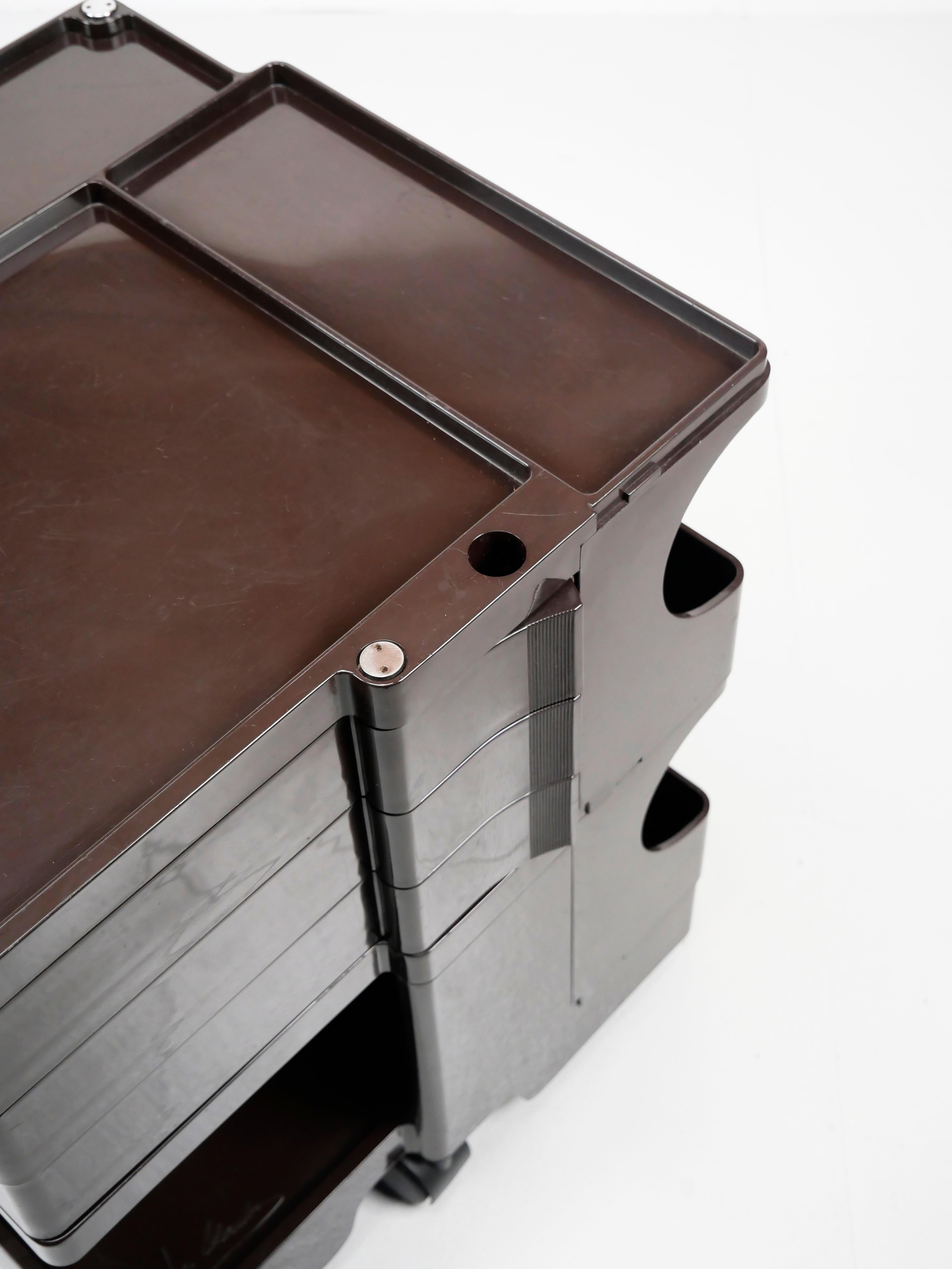 Joe Colombo, Boby Trolley, dark brown, good condition, original production 1970s For Sale 9