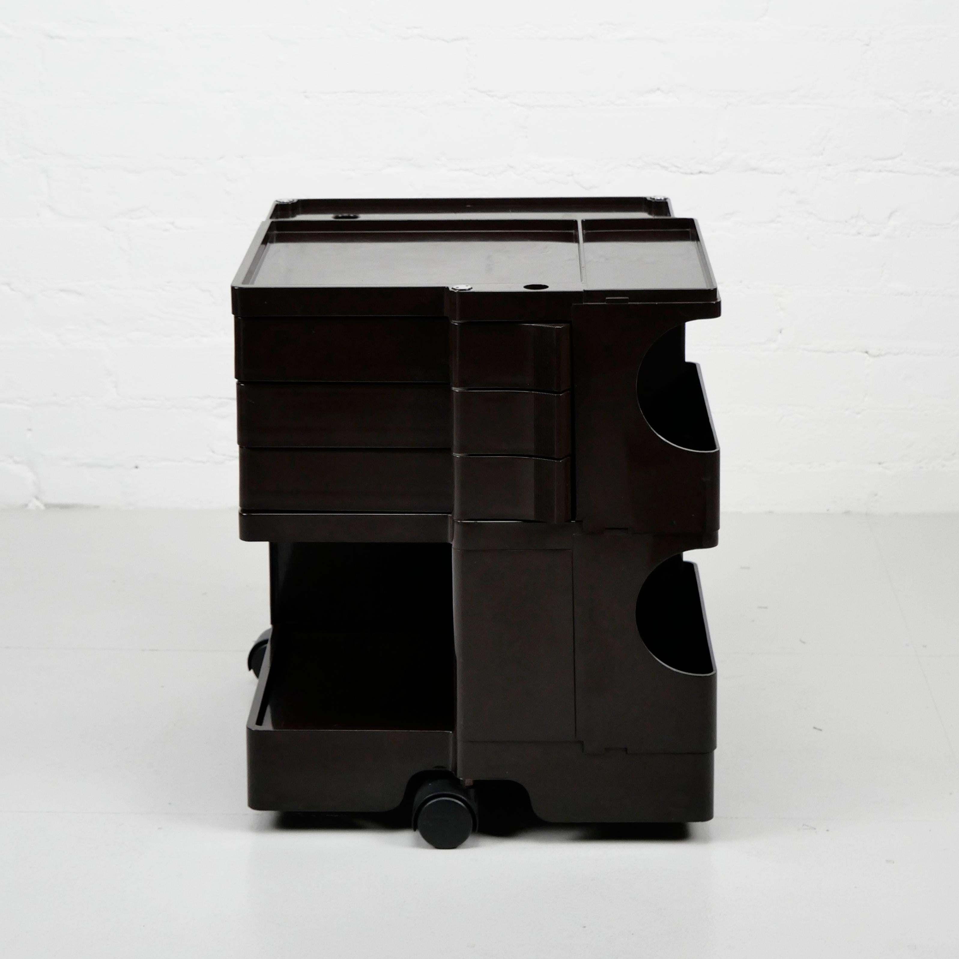 Italian Joe Colombo, Boby Trolley, dark brown, good condition, original production 1970s For Sale