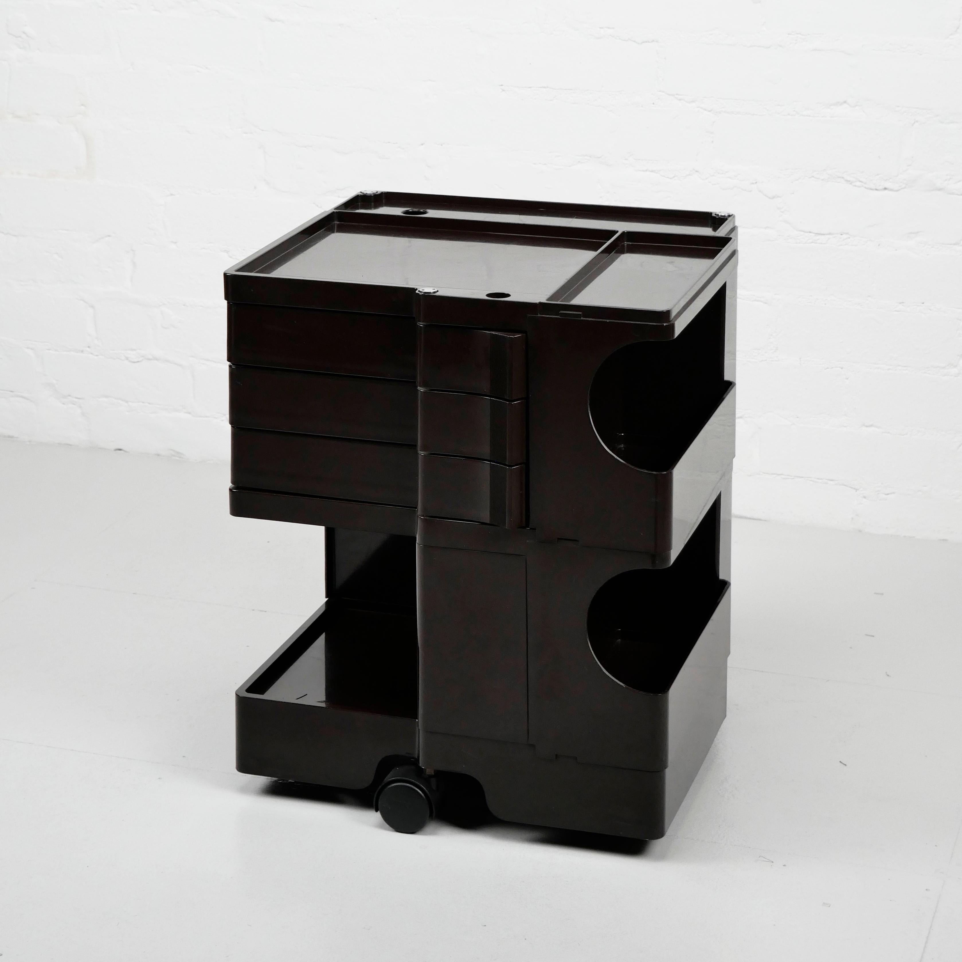 Joe Colombo, Boby Trolley, dark brown, good condition, original production 1970s In Good Condition For Sale In London, GB