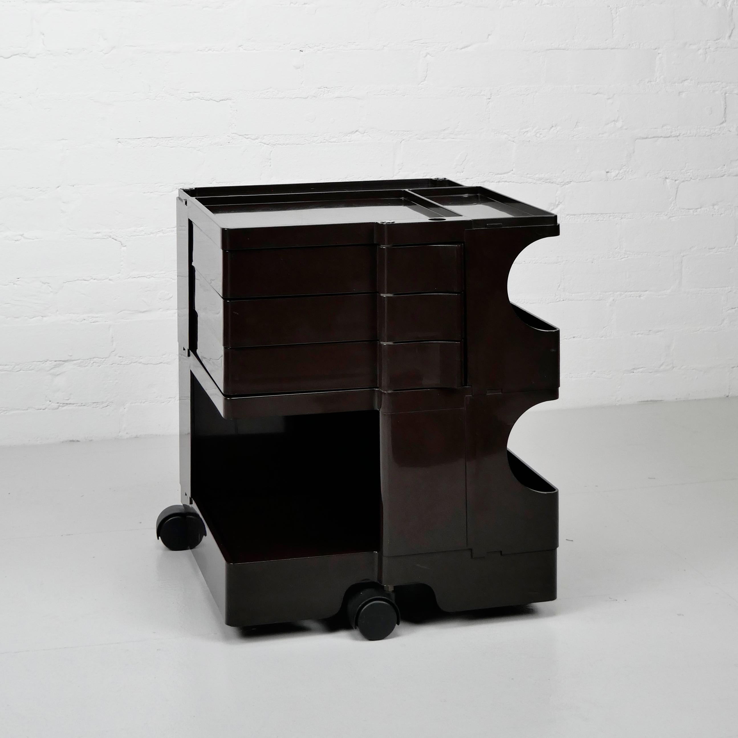 Late 20th Century Joe Colombo, Boby Trolley, dark brown, good condition, original production 1970s For Sale