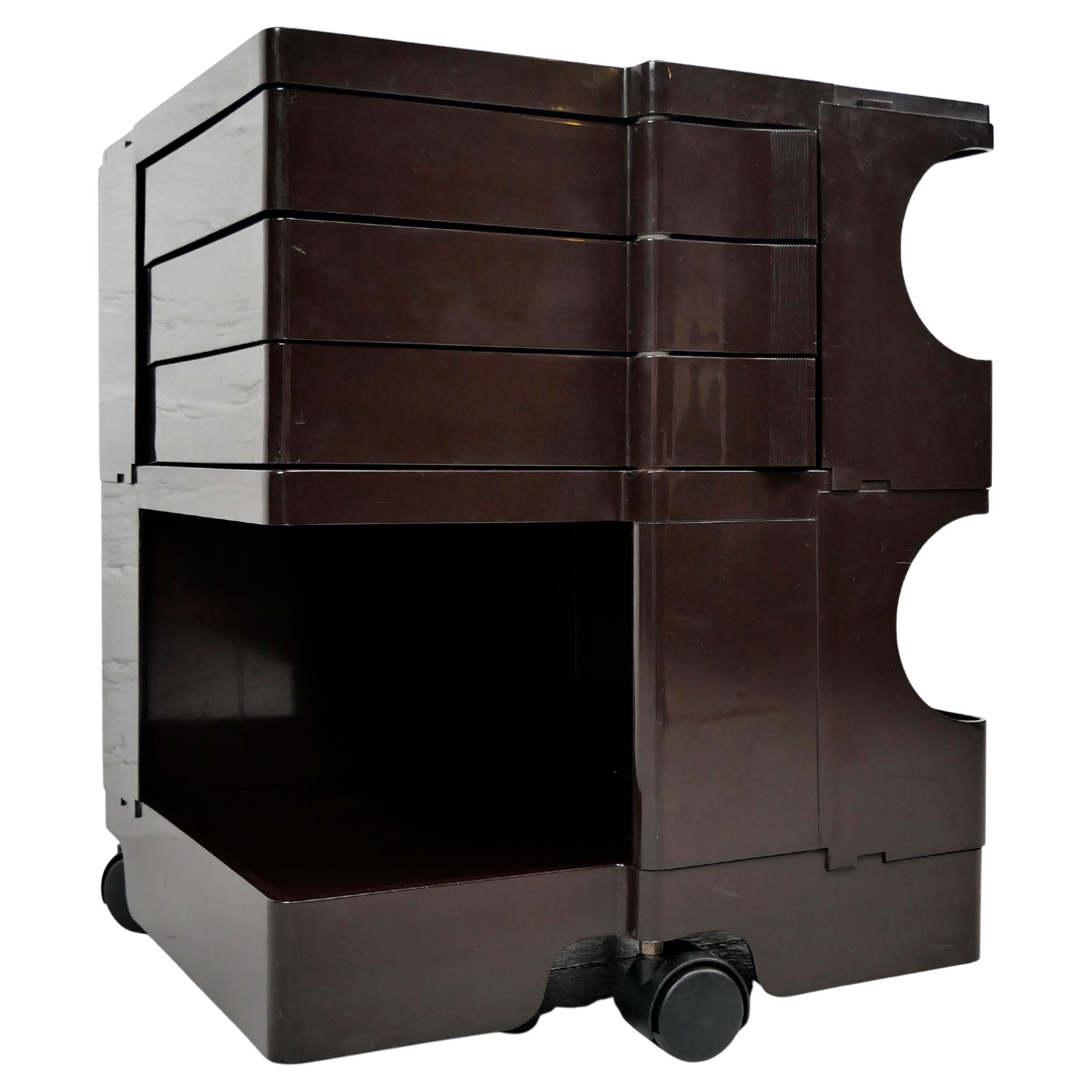 Joe Colombo, Boby Trolley, marron foncé, bon état, production originale des années 1970