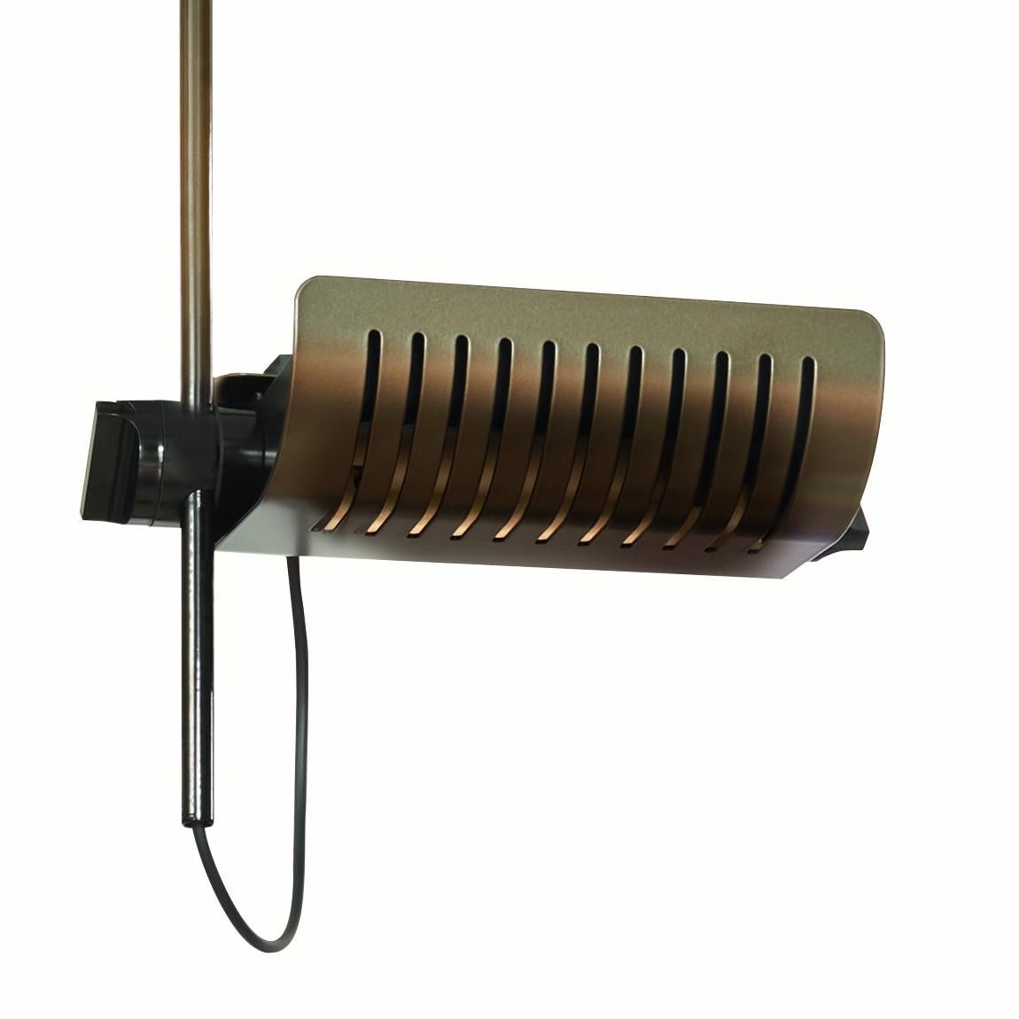 Mid-Century Modern Joe Colombo Ceiling Lamp 'Colombo' 885 Anodic Bronze by Oluce For Sale