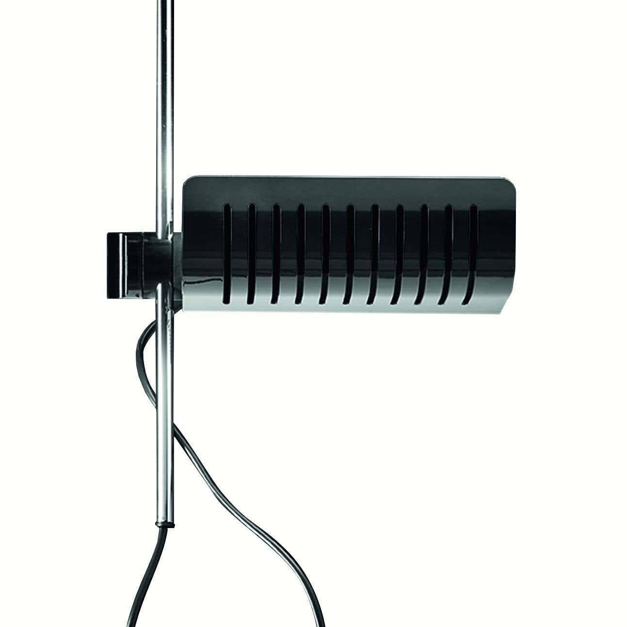 Contemporary Joe Colombo Ceiling Lamp 'Colombo' 885 Black Chromium-Plated by Oluce