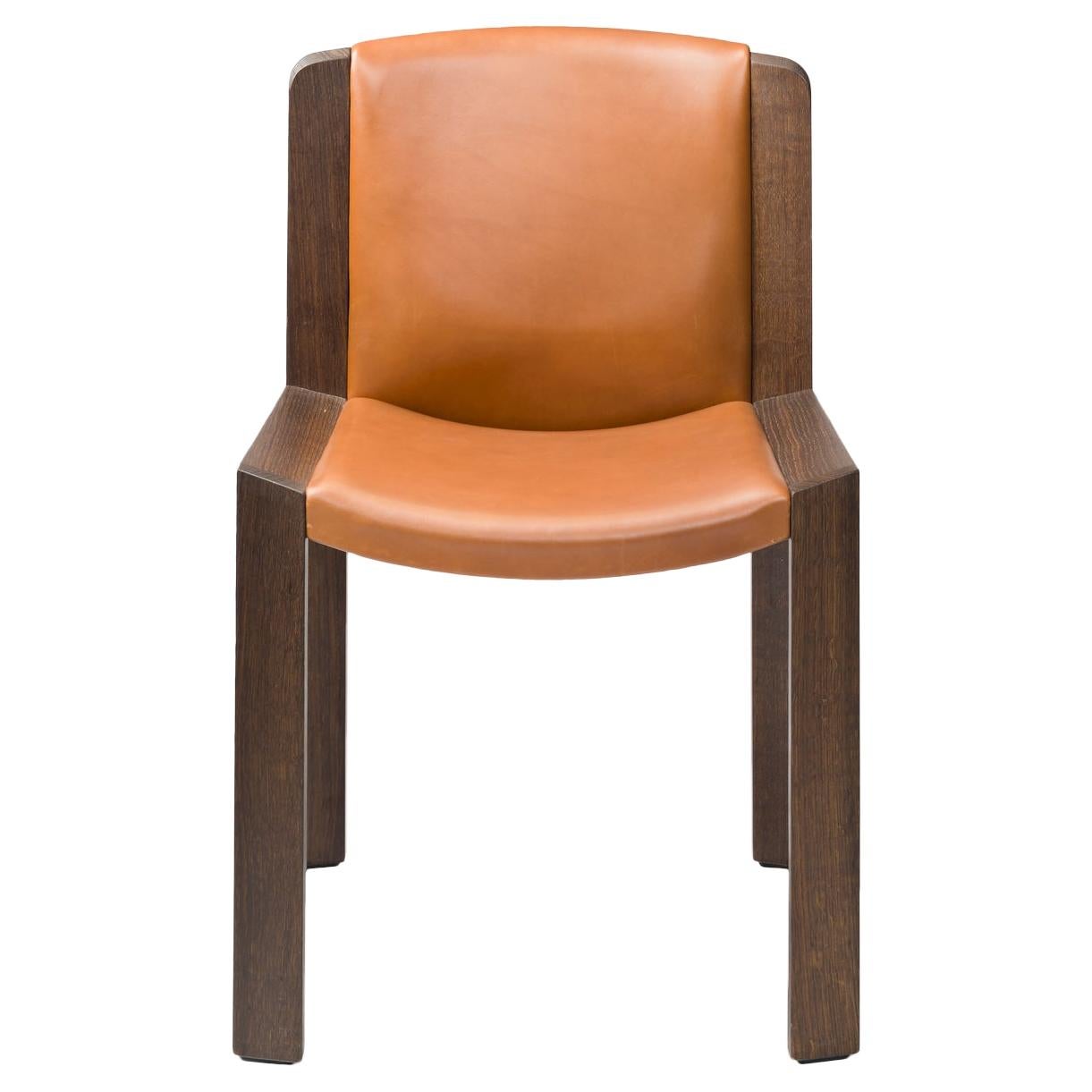 Joe Colombo 'Chair 300' Wood and Sørensen Leather Chair by Karakter For Sale