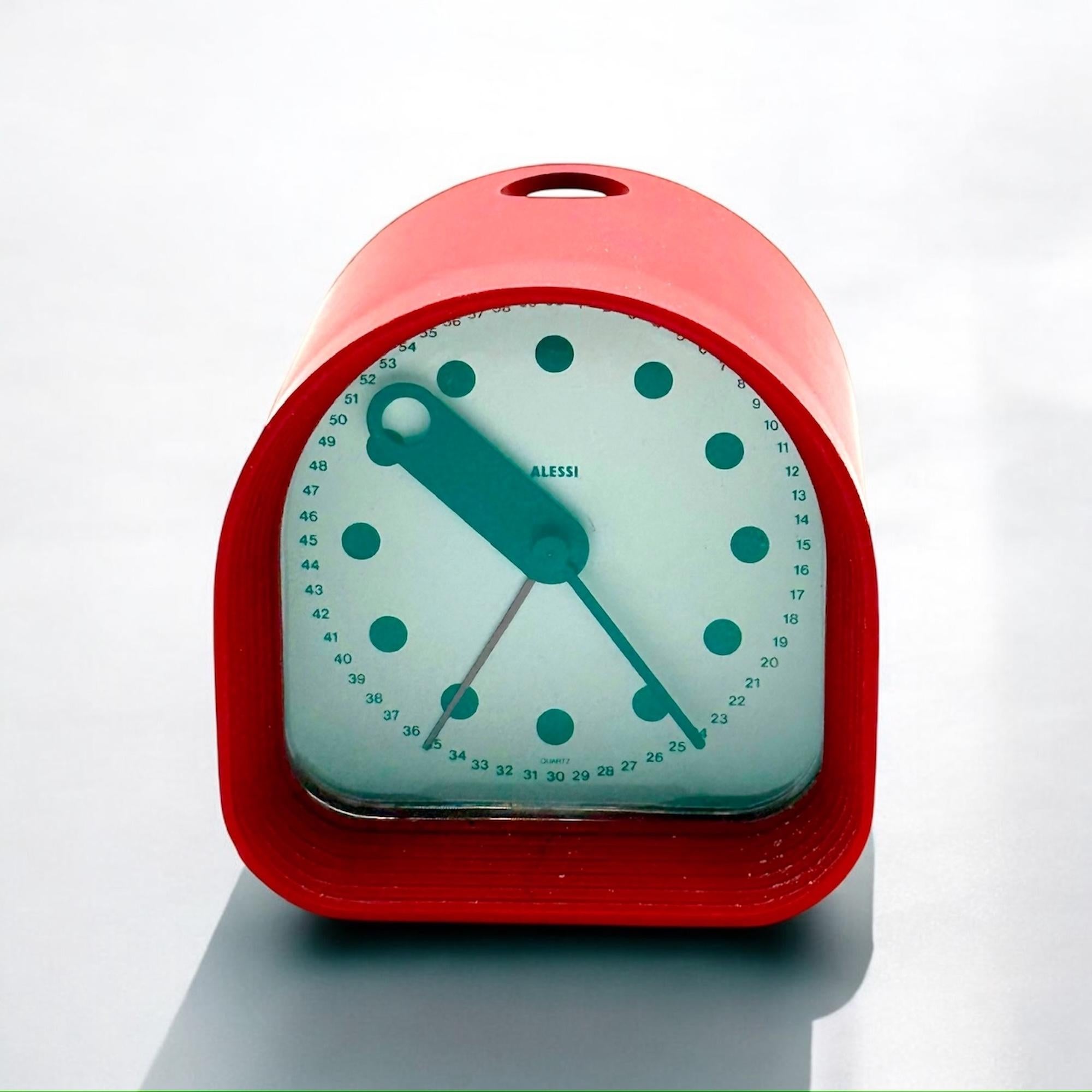 Joe Colombo Design Clock 02/R Optic for Alessi, Minimalist Italian Design 5