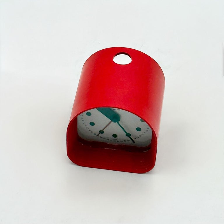 Joe Colombo Design Clock 02/R Optic for Alessi, Minimalist Italian