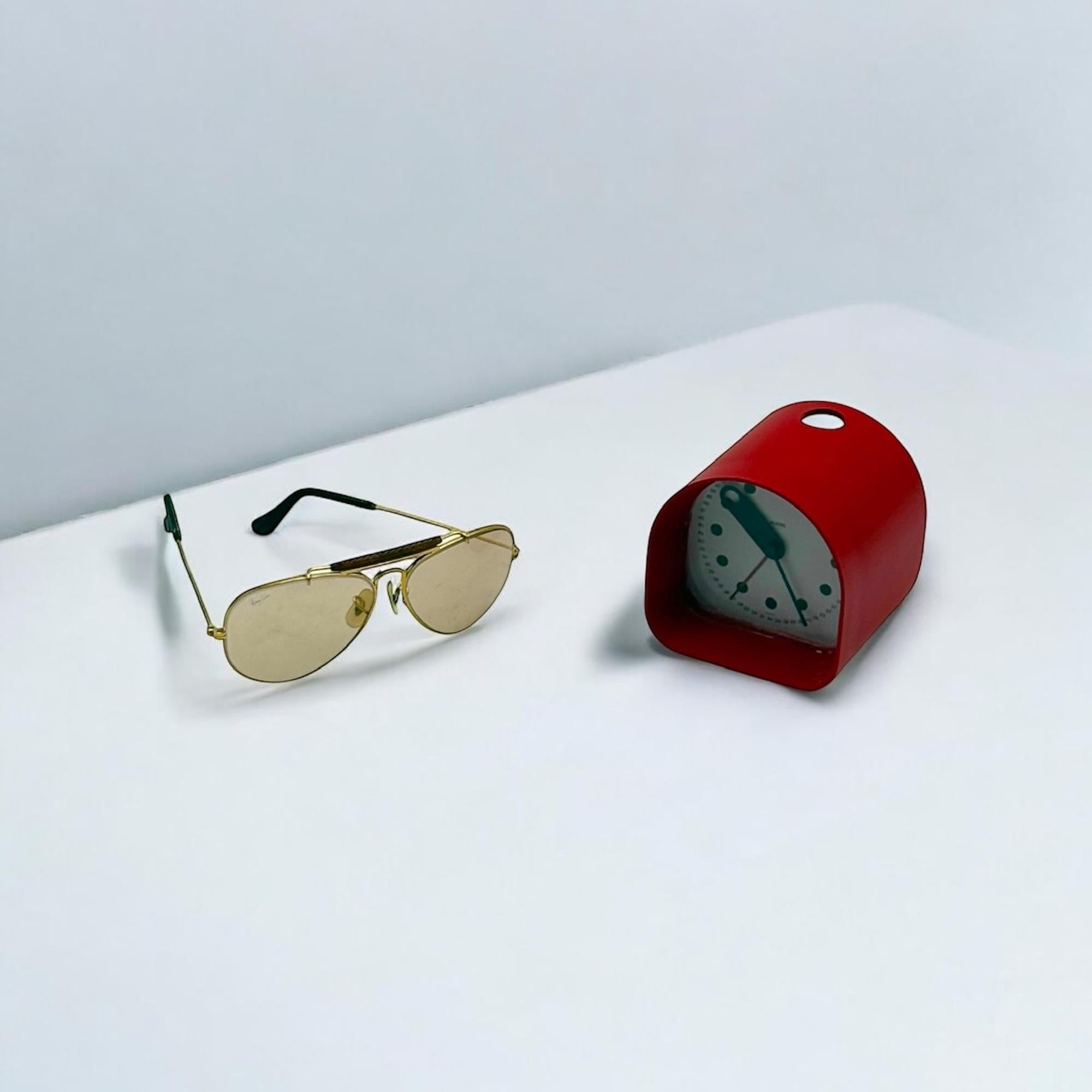 Joe Colombo Design Clock 02/R Optic for Alessi, Minimalist Italian Design 4