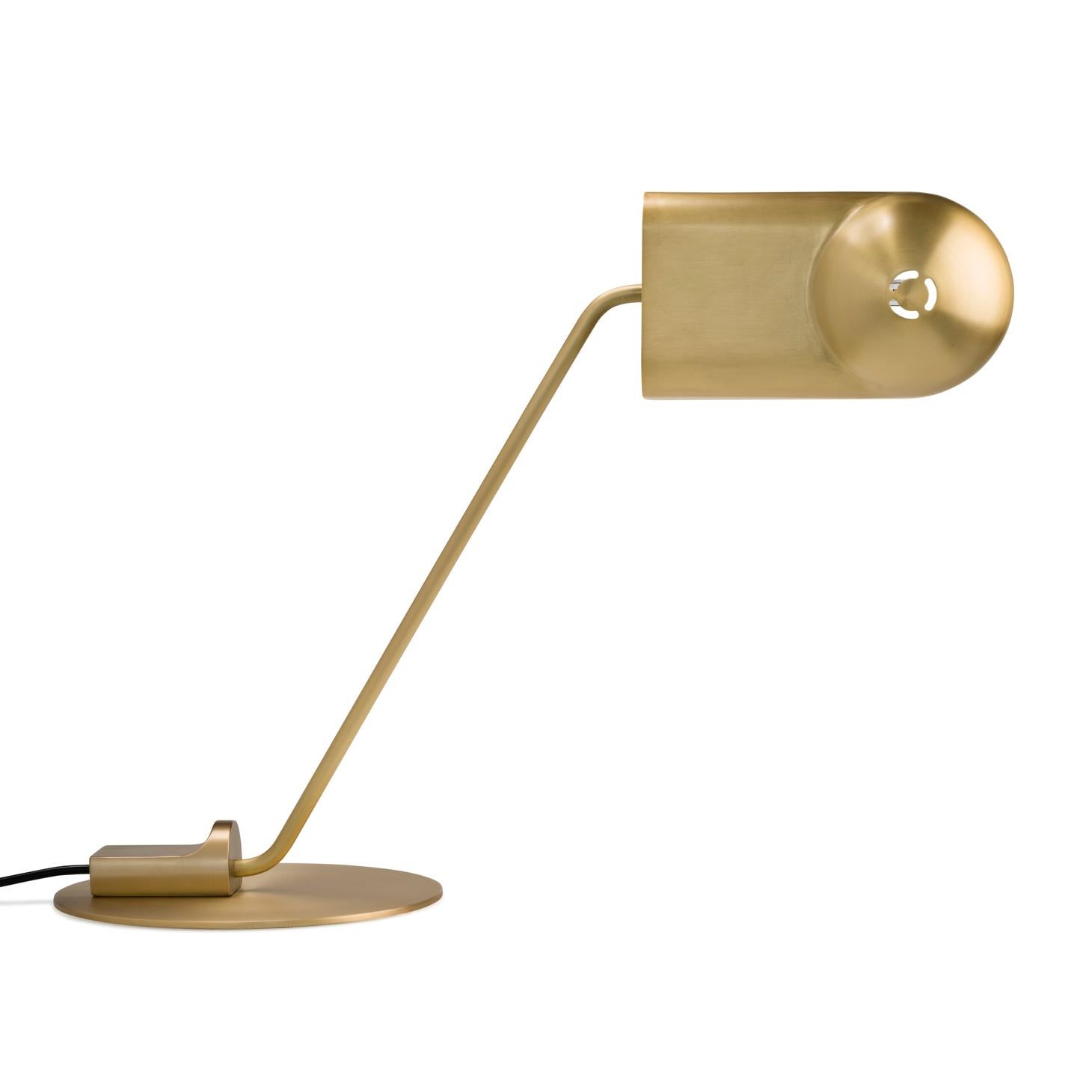 Danish Joe Colombo 'Domo' Brass Table Lamp by Karakter