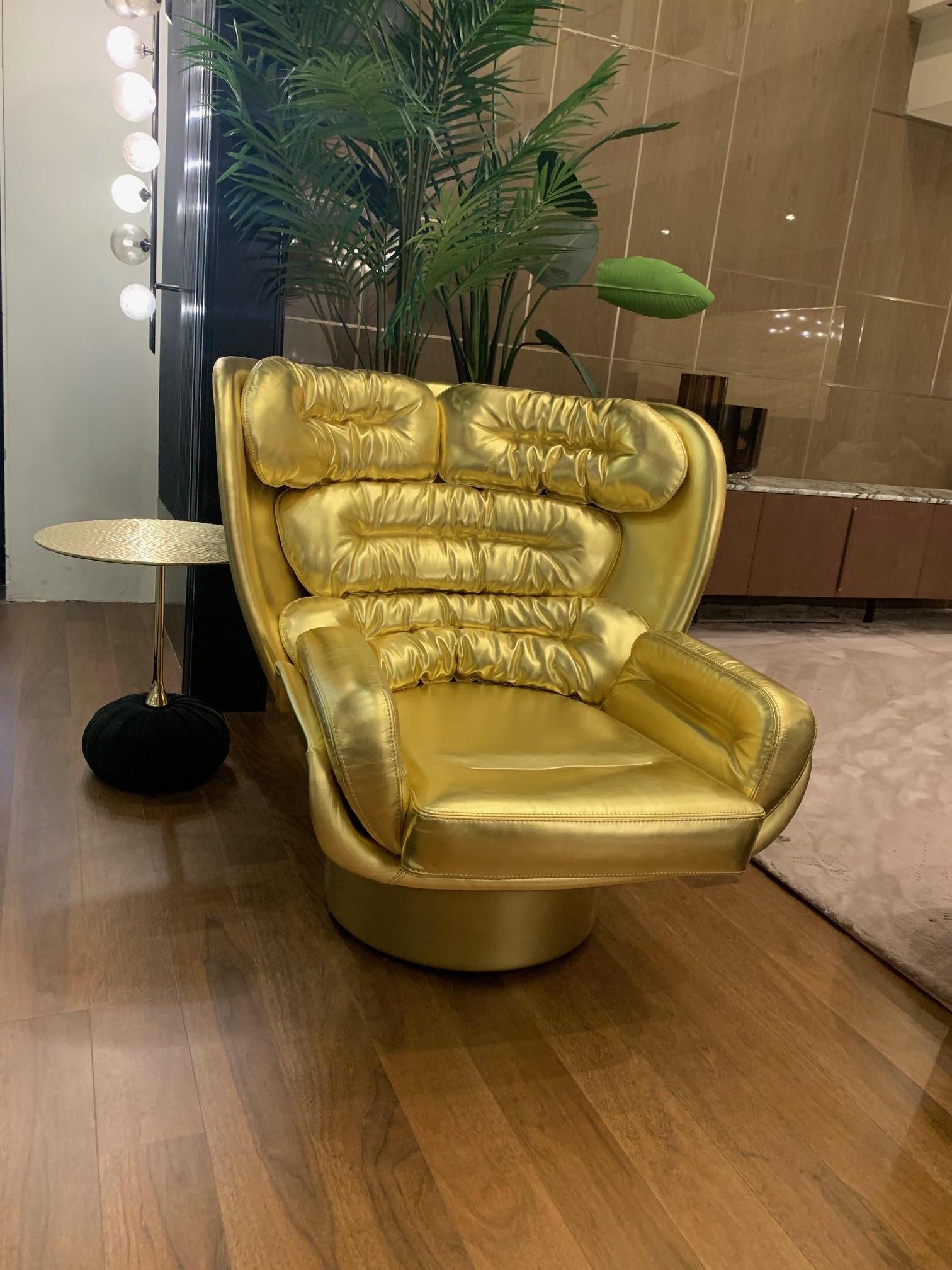 Contemporary Joe Colombo Elda Chair, 60th Anniversary Limited Gold Edition 