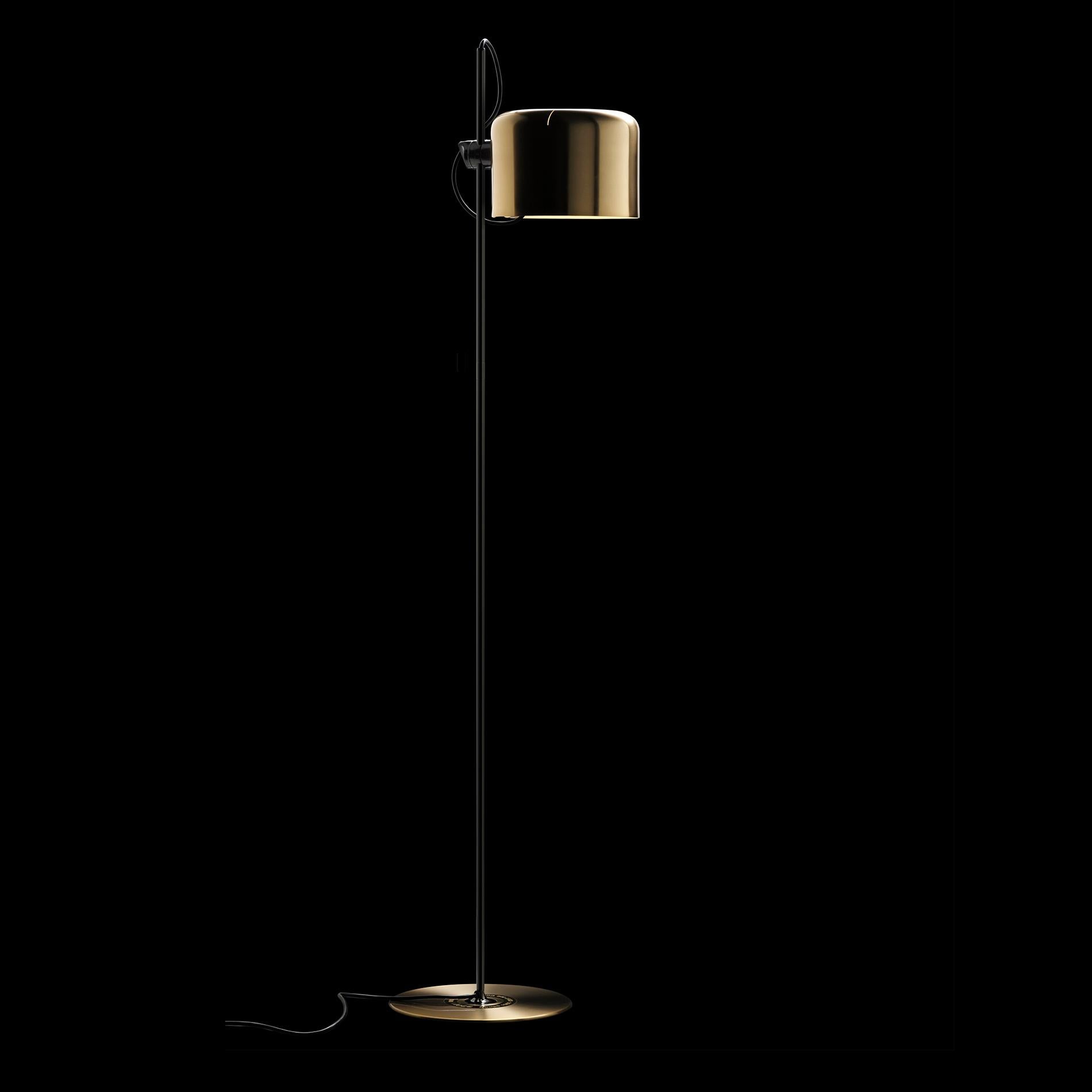 Mid-Century Modern Joe Colombo Floor Lamp Limited Edition 'Coupé' Gold by Oluce For Sale