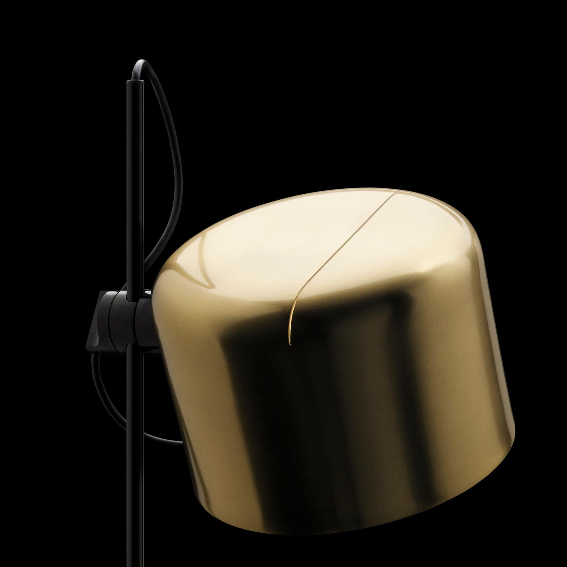 Italian Joe Colombo Floor Lamp Limited Edition 'Coupé' Gold by Oluce