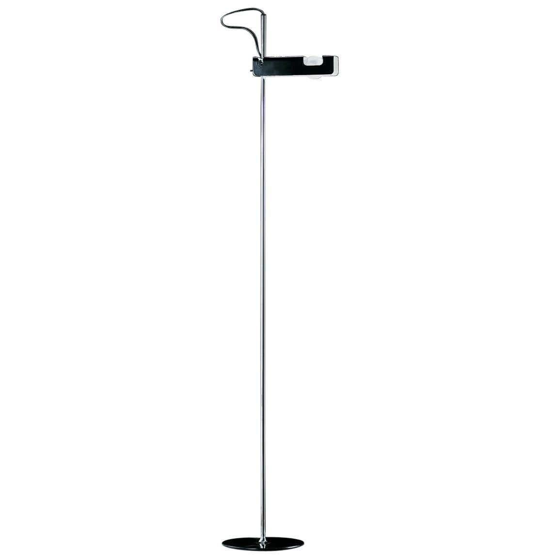 Lacquered Joe Colombo Floor Lamp 'Spider' Marble and Metal by Oluce For Sale