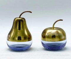 Joe Colombo for Arnolfo di Cambio Brass and Glass Apple and Pear, Italy 1960s