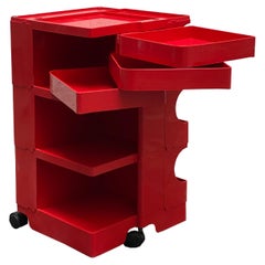 Joe Colombo for Bieffeplast Red 'Boby' Trolley, Italy, 1970s