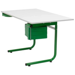 Joe Colombo for Bieffeplast White and Green Desk, 1970s