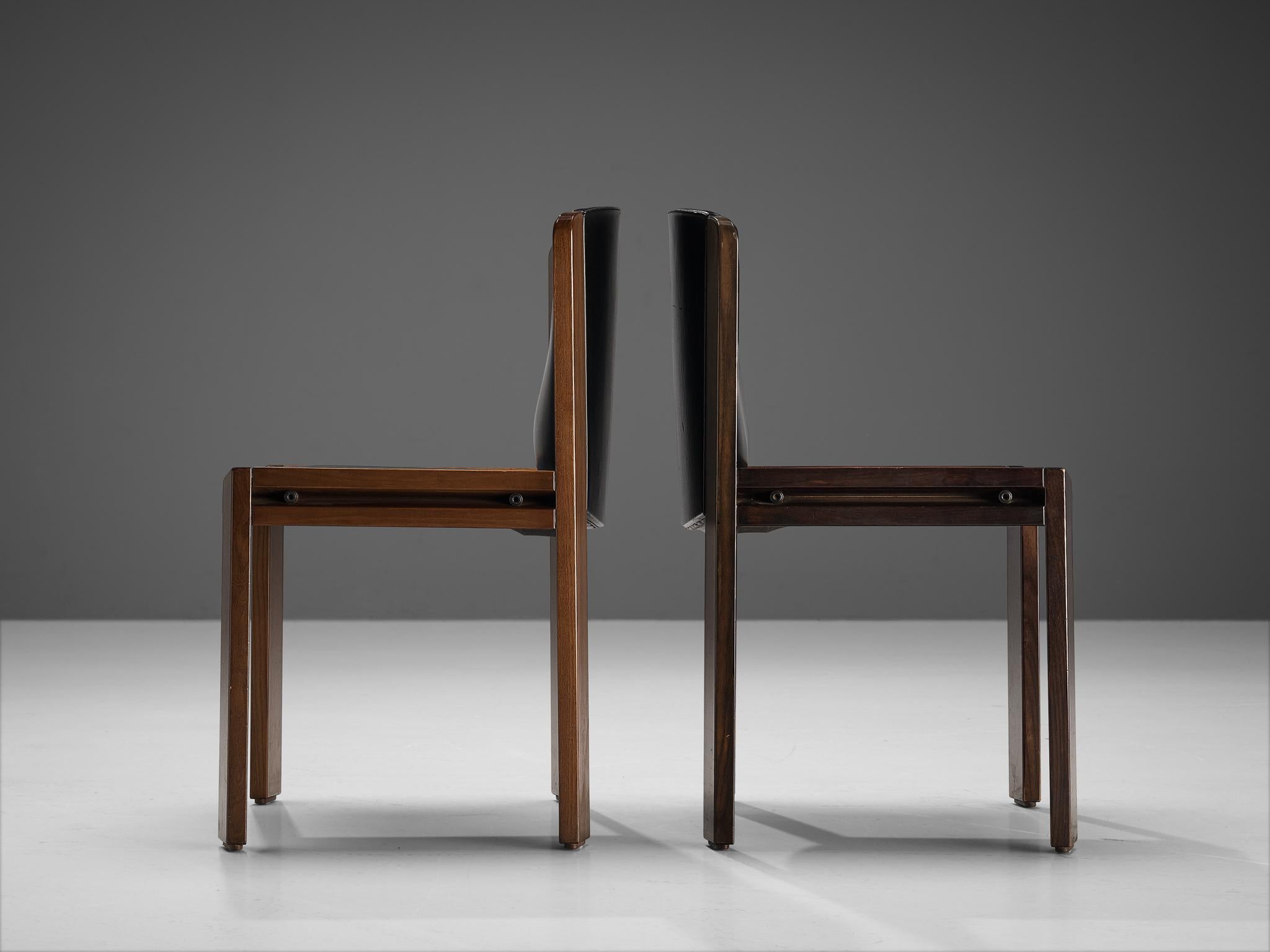 Joe Colombo for Pozzi Bicolor Set of Eight Dining Chairs in Ash 3
