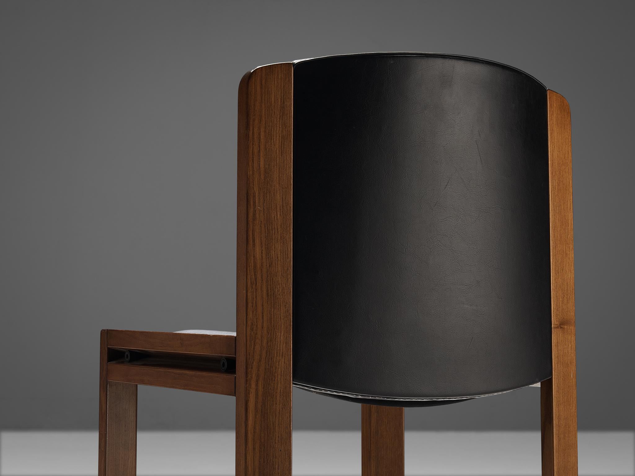 Mid-Century Modern Joe Colombo for Pozzi Bicolor Set of Eight Dining Chairs in Ash