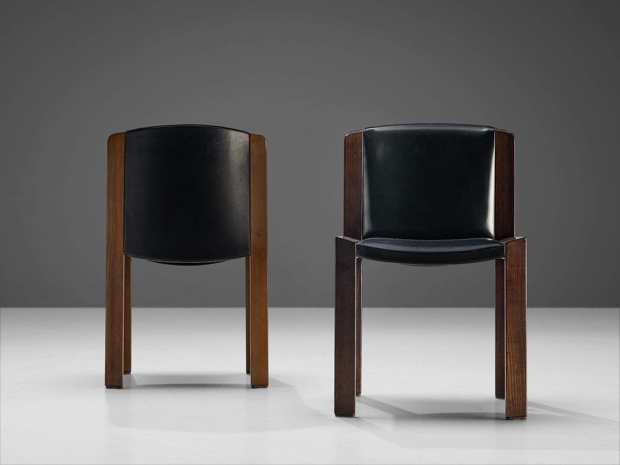 Joe Colombo for Pozzi Bicolor Set of Eight Dining Chairs in Ash 1