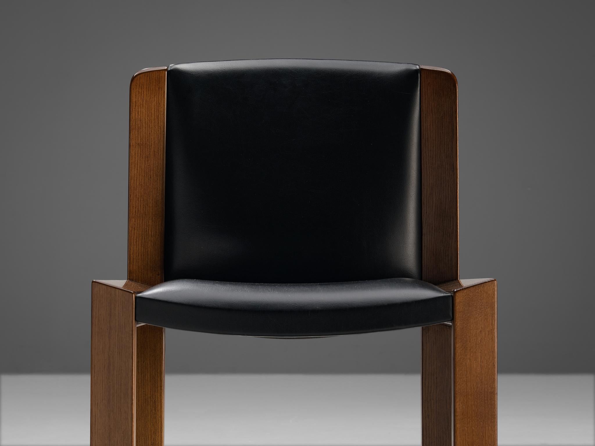 Joe Colombo for Pozzi Bicolor Set of Eight Dining Chairs in Ash 2