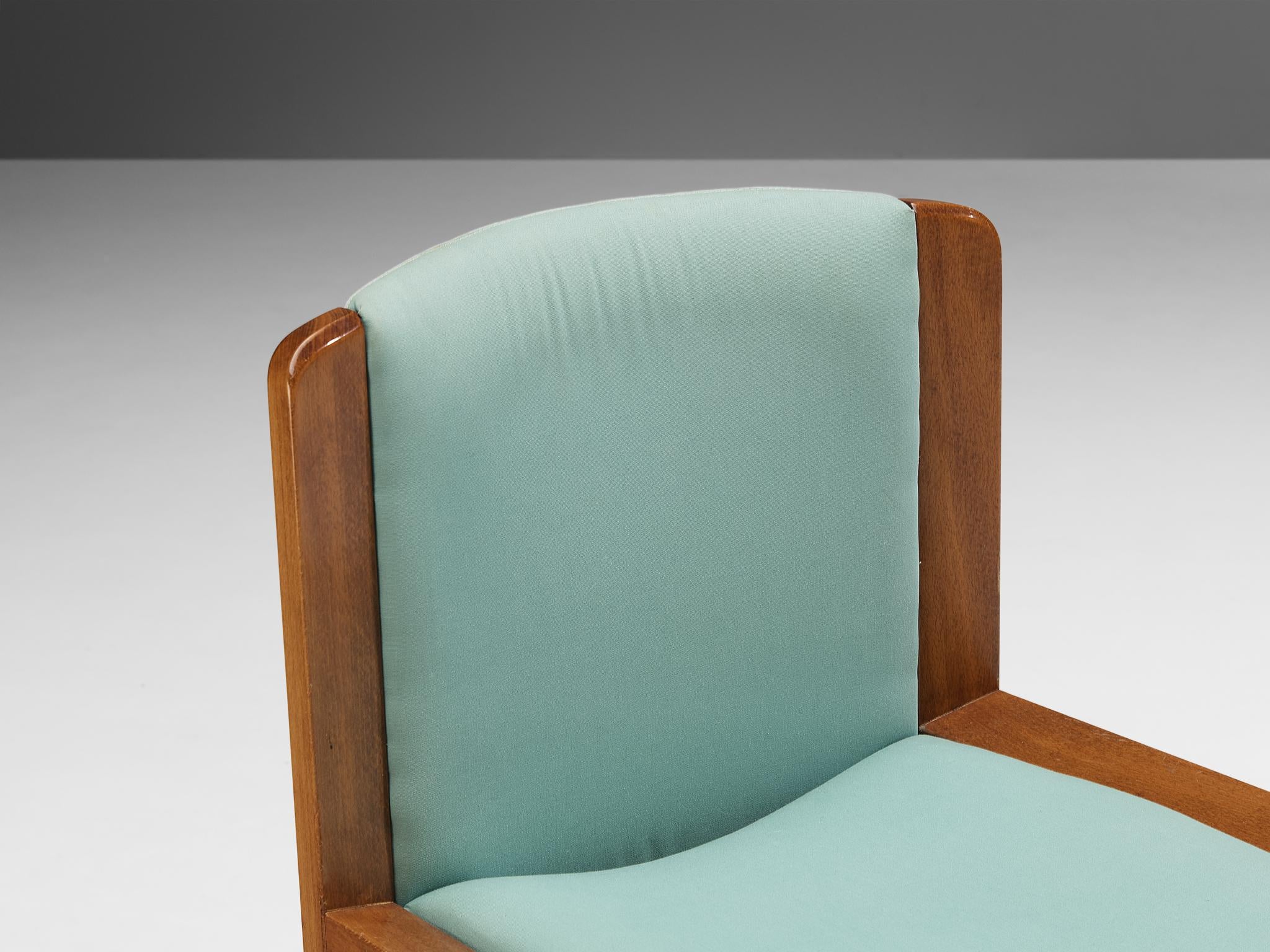Joe Colombo for Pozzi Set of Six '300' Dining Chairs in Mint Green Fabric 3