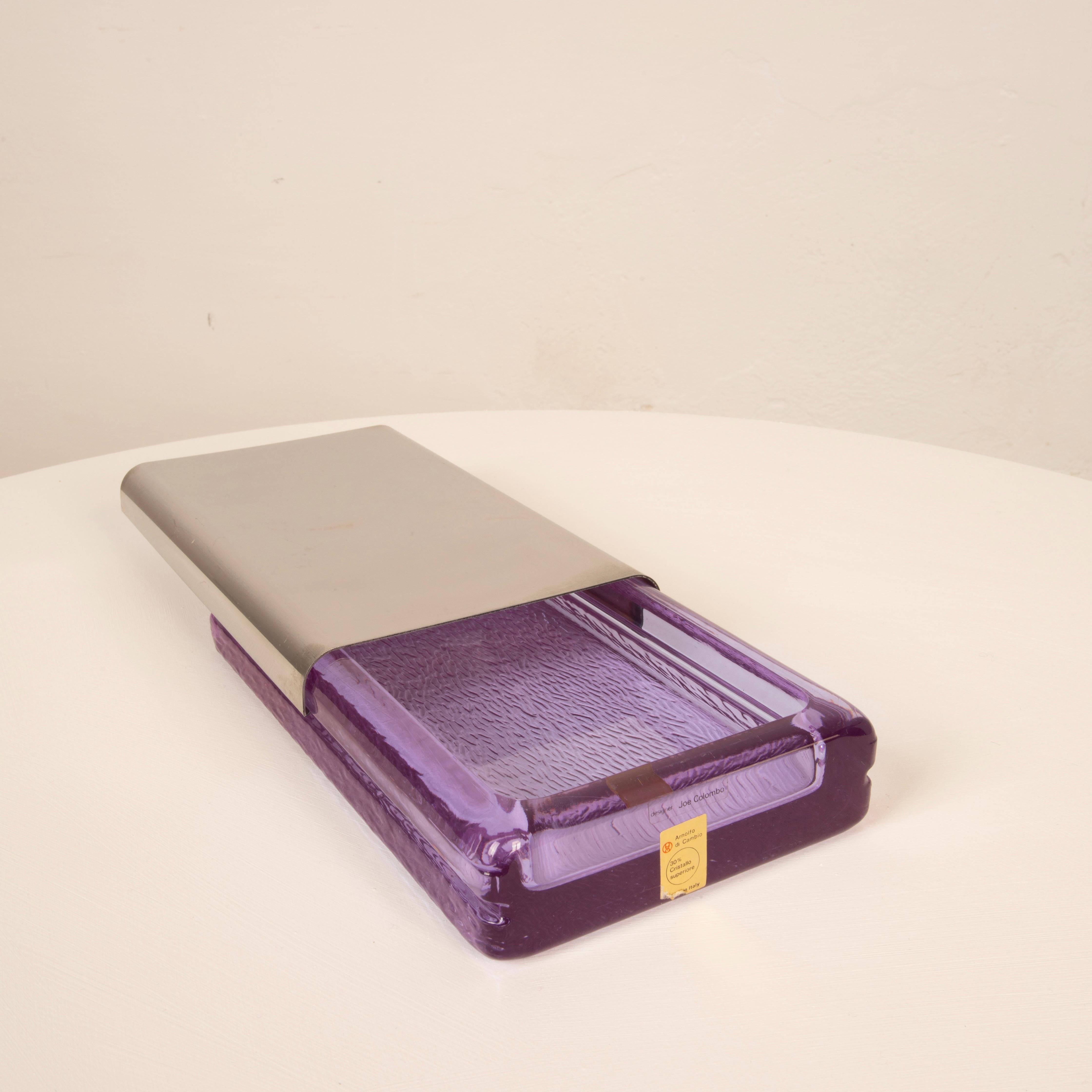 Fin du 20e siècle Boîte en verre Joe Colombo, Italie 1970 en vente