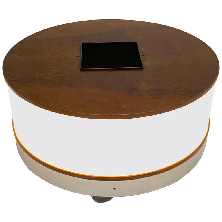 Joe Colombo Illuminated Rosewood Coffee Table, 1963, Original Bernini