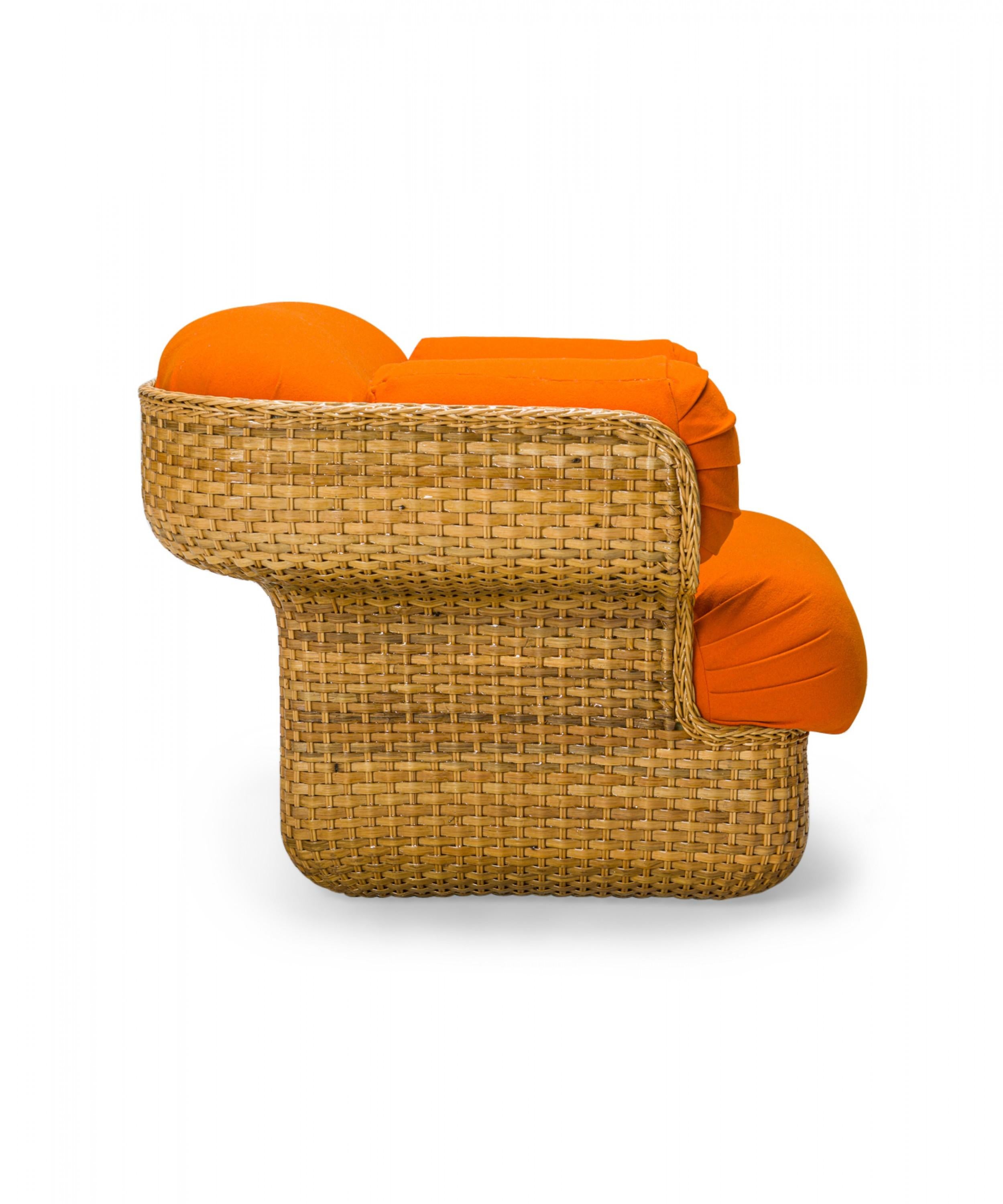 bright orange chair