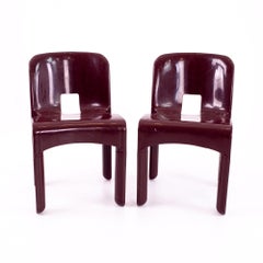 Joe Colombo Kartell Mid Century Plastic Chairs, Pair