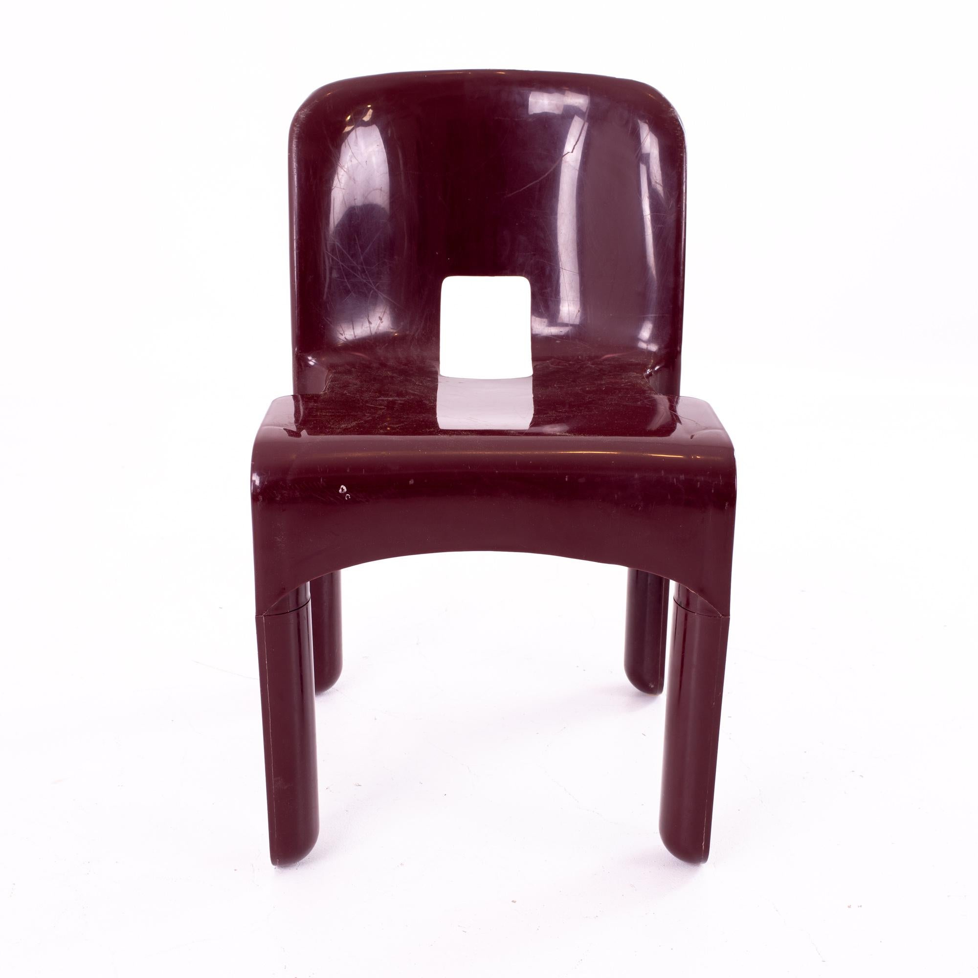 American Joe Colombo Kartell Mid Century Plastic Chairs, Pair