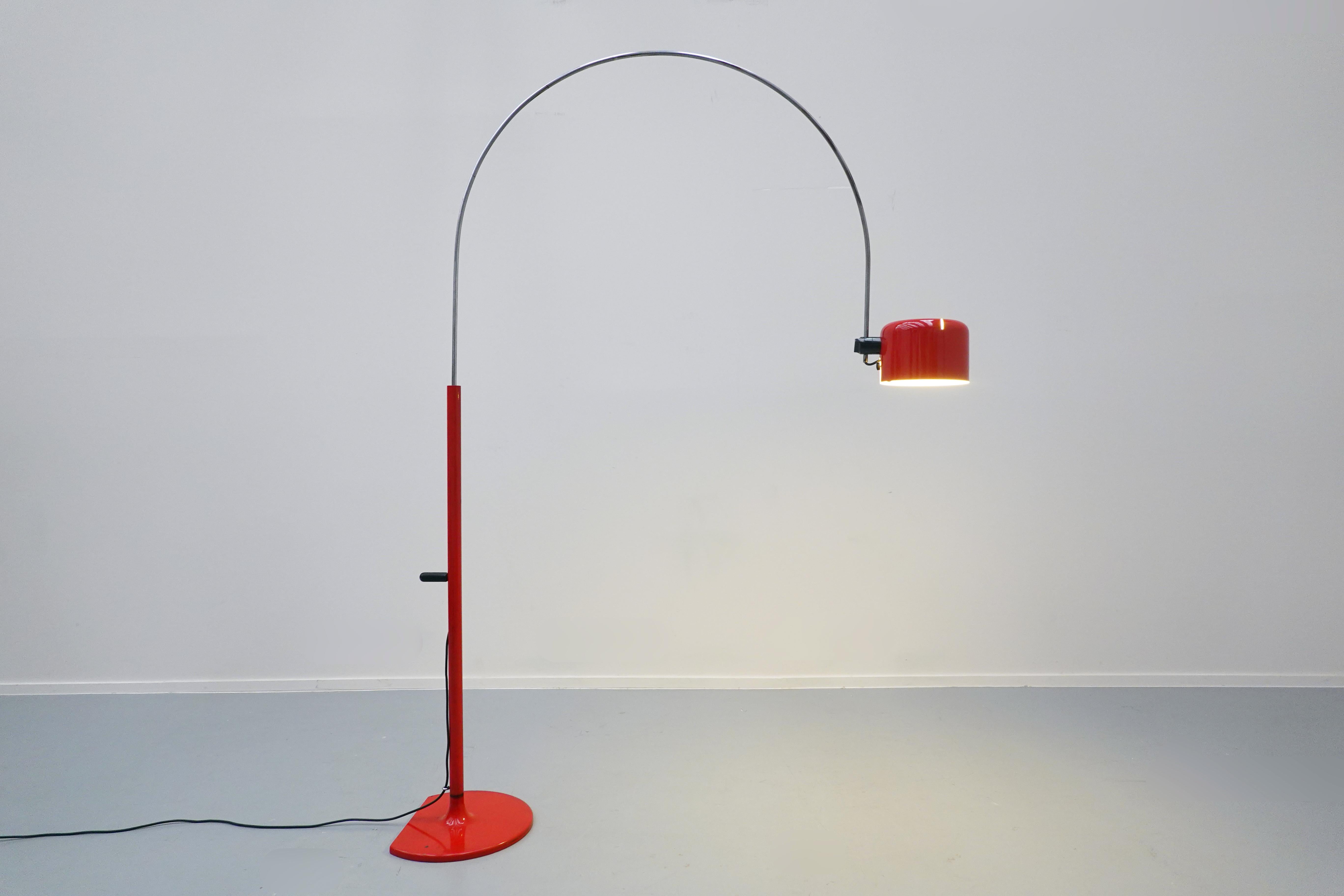 Late 20th Century Joe Colombo Large Arched Coupe Floor Lamp for Oluce, 1970s