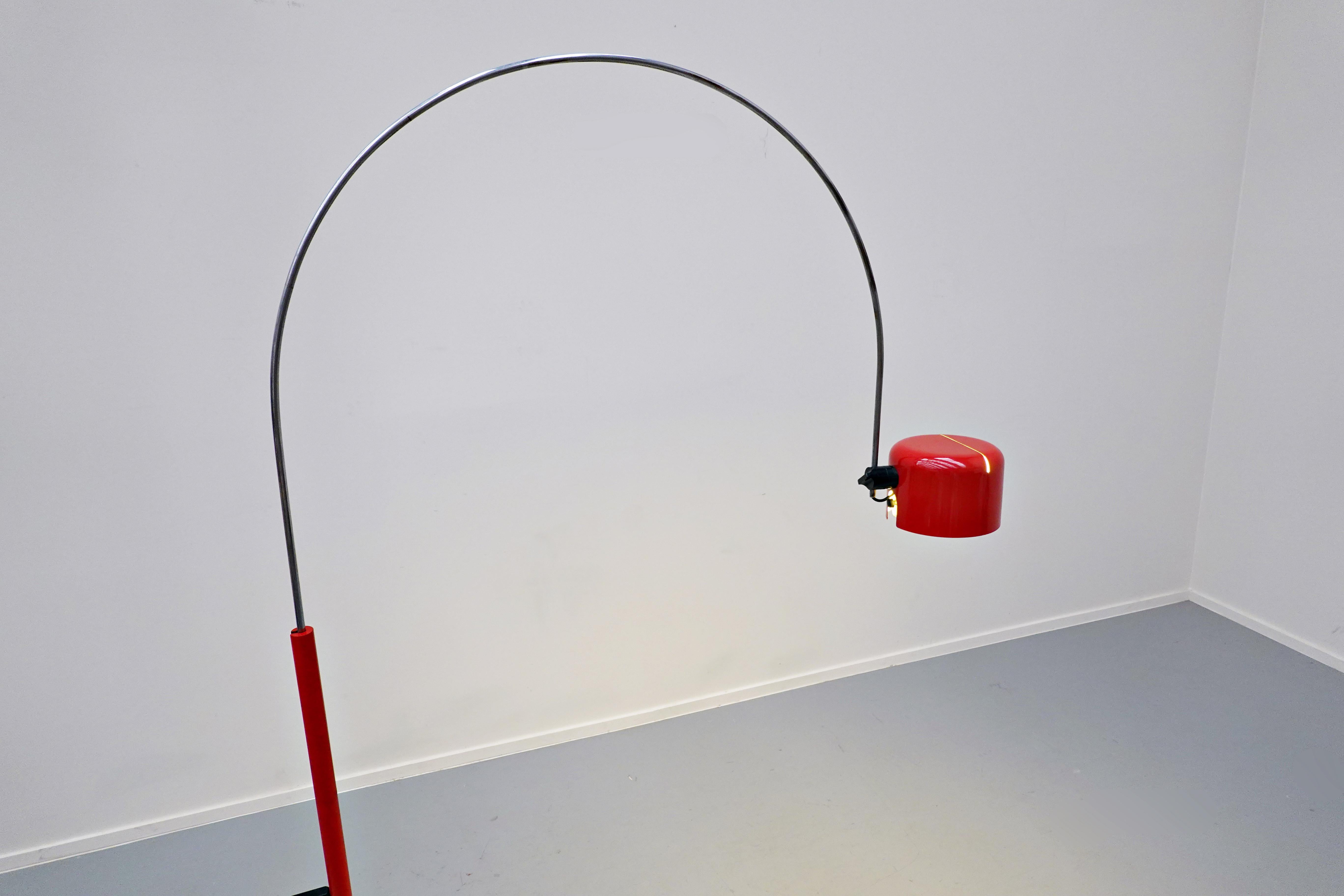 Joe Colombo Large Arched Coupe Floor Lamp for Oluce, 1970s 1