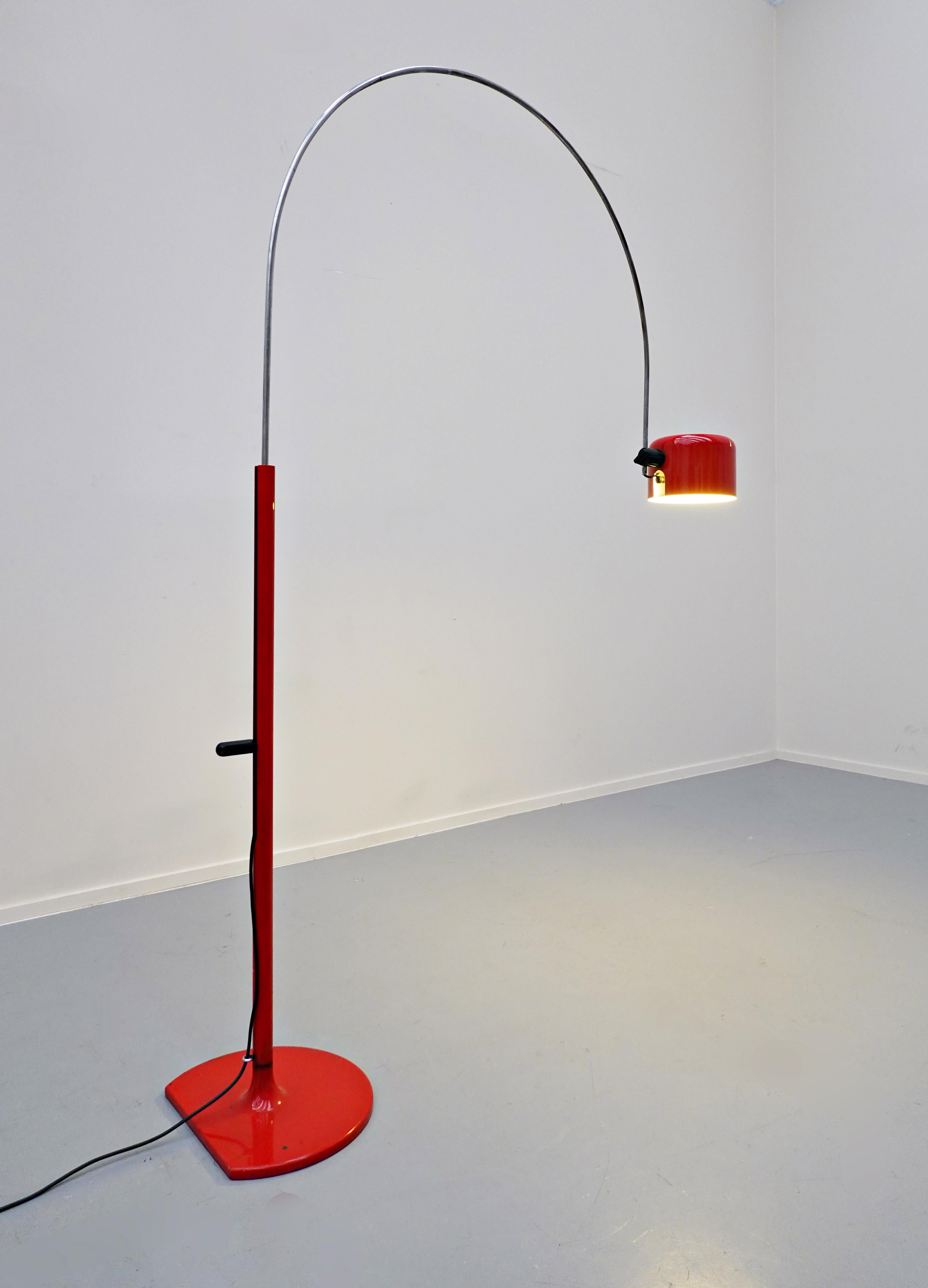 Joe Colombo Large Arched Coupe Floor Lamp for Oluce, 1970s 2