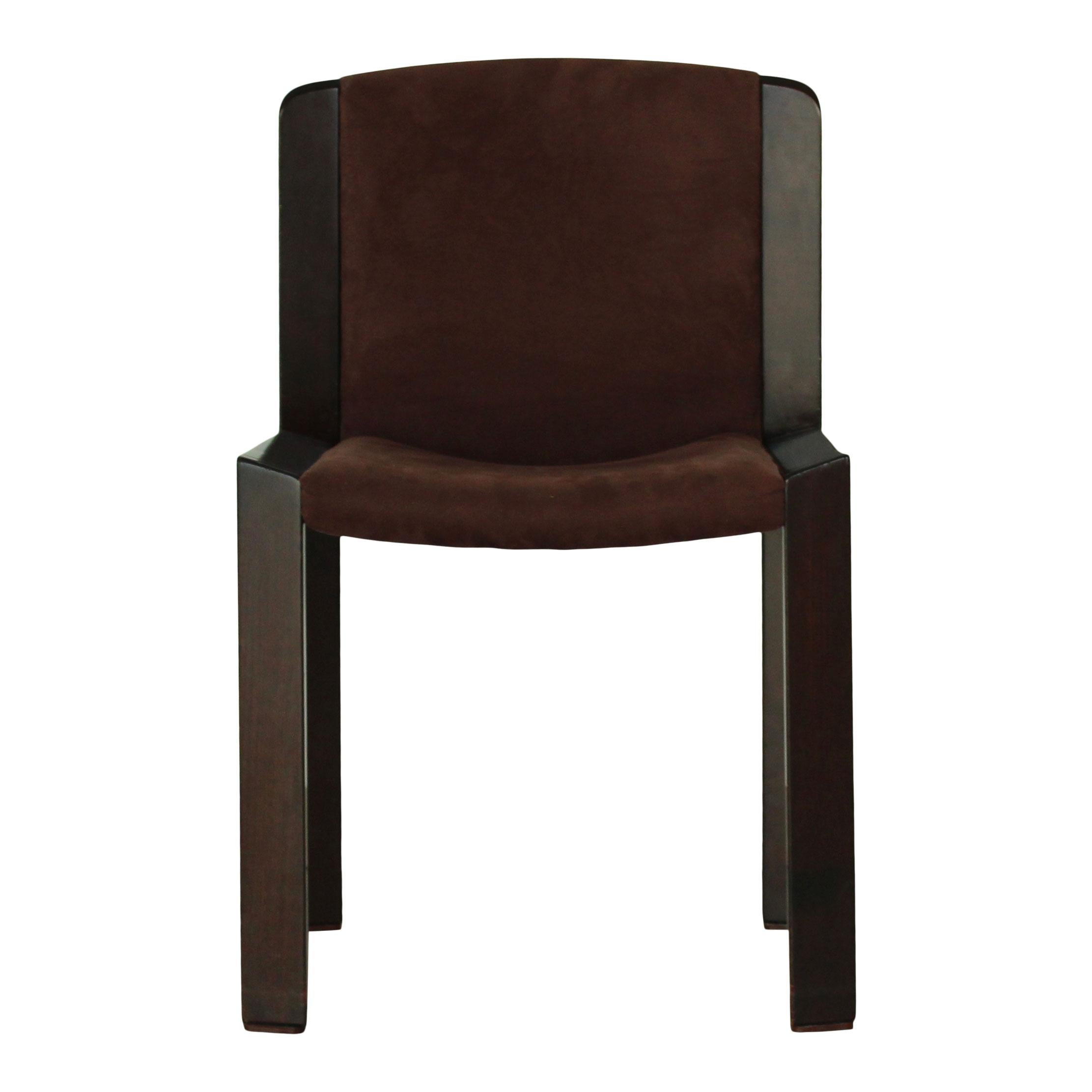 Joe Colombo Midcentury Walnut Model 300 Dining Chair for Pozzi, 1966, Set of 4 For Sale 5