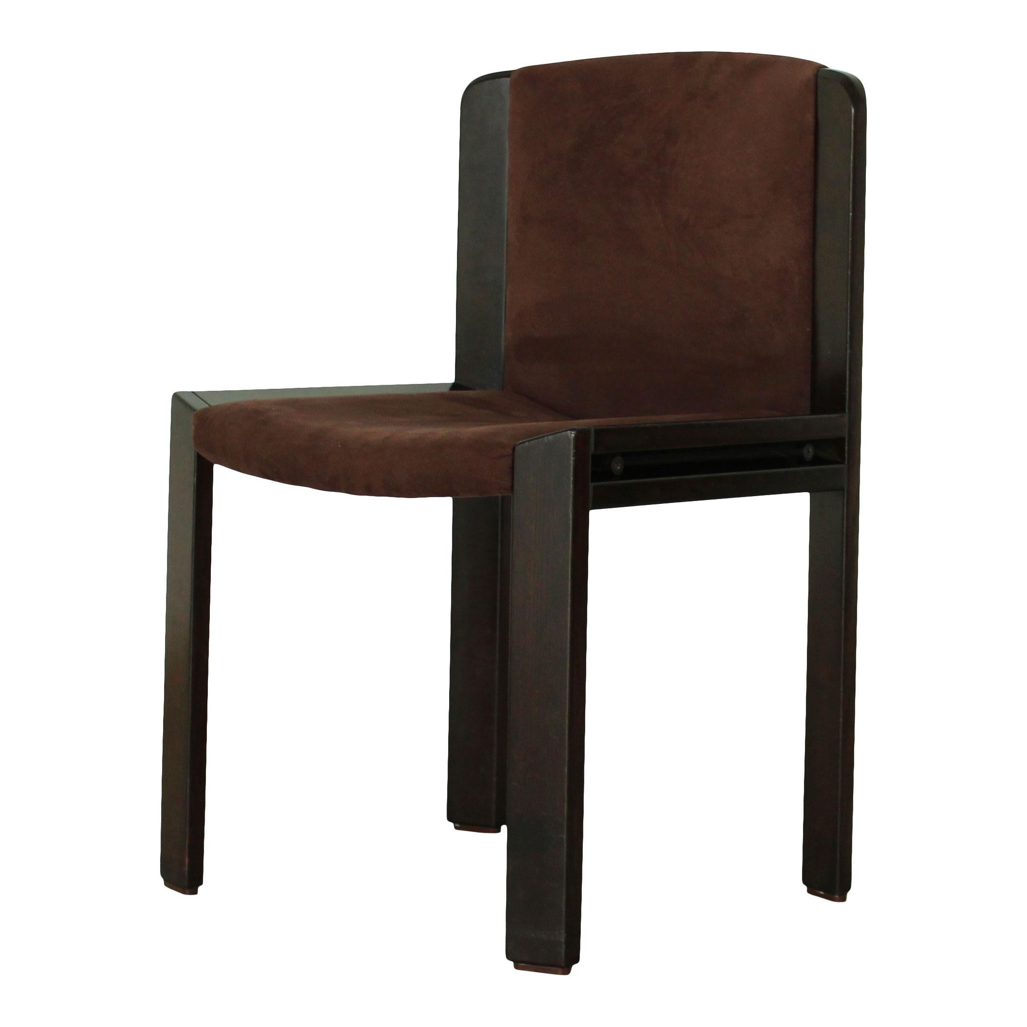 Joe Colombo Midcentury Walnut Model 300 Dining Chair for Pozzi, 1966, Set of 4 For Sale 6