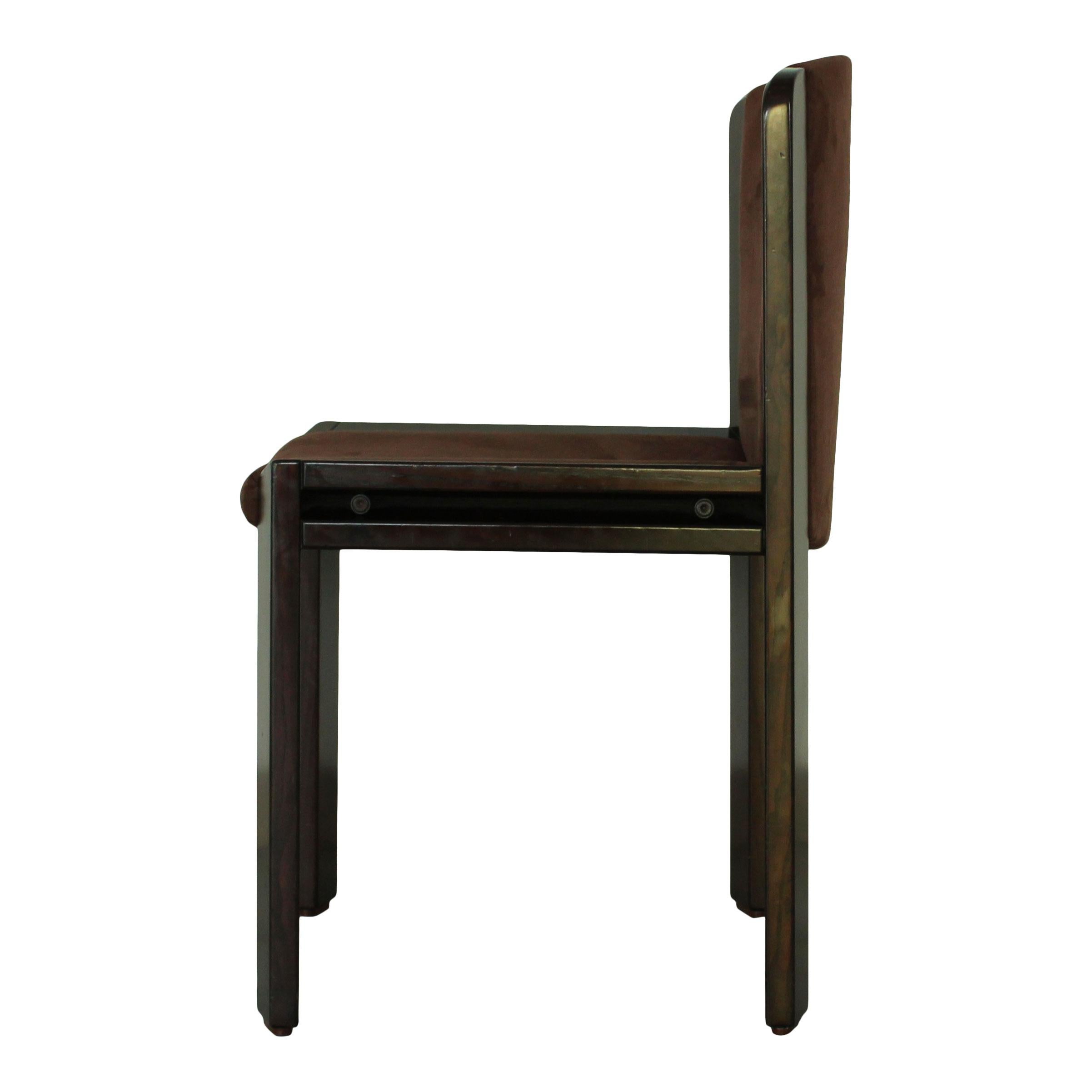 Joe Colombo Midcentury Walnut Model 300 Dining Chair for Pozzi, 1966, Set of 4 For Sale 7