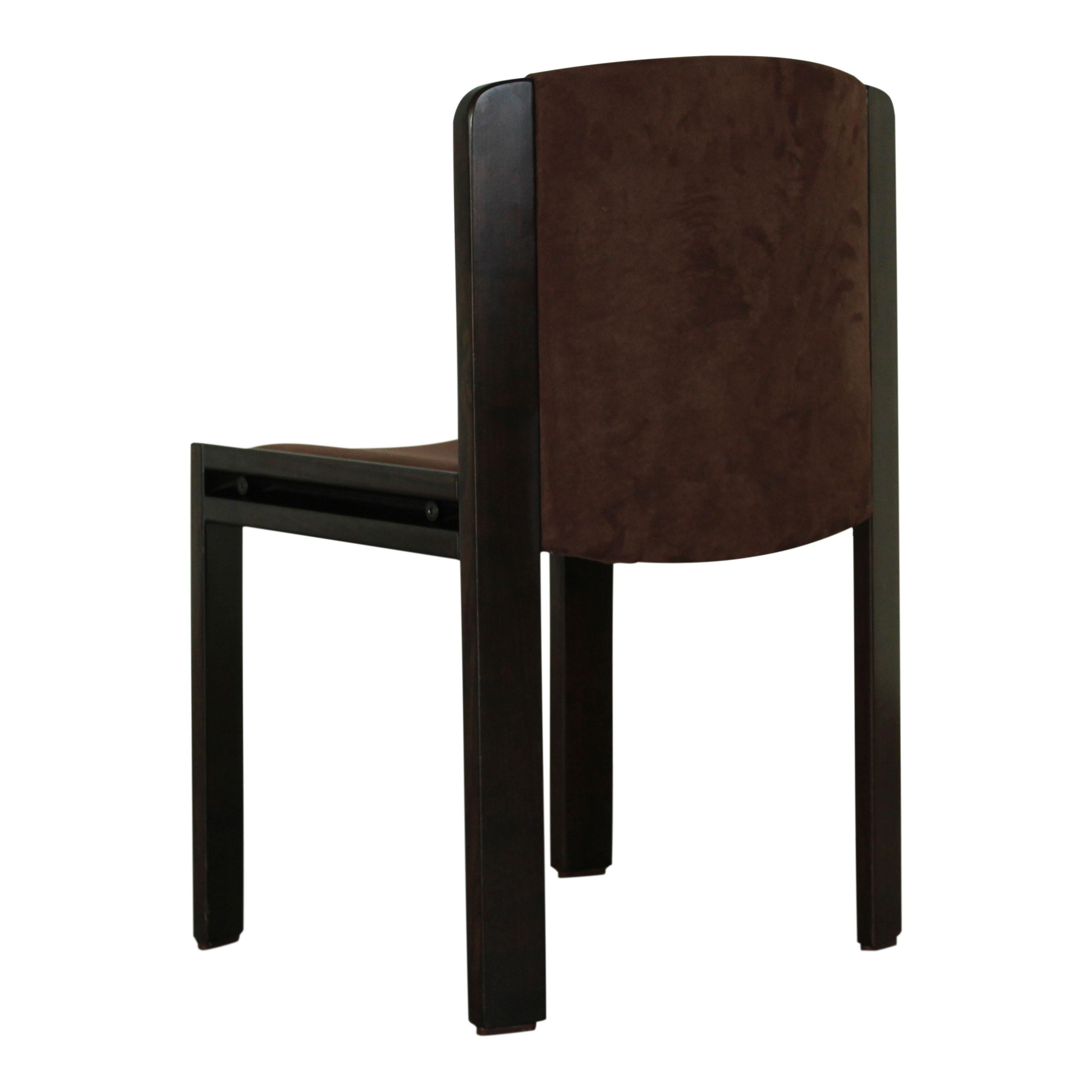 Joe Colombo Midcentury Walnut Model 300 Dining Chair for Pozzi, 1966, Set of 4 For Sale 8