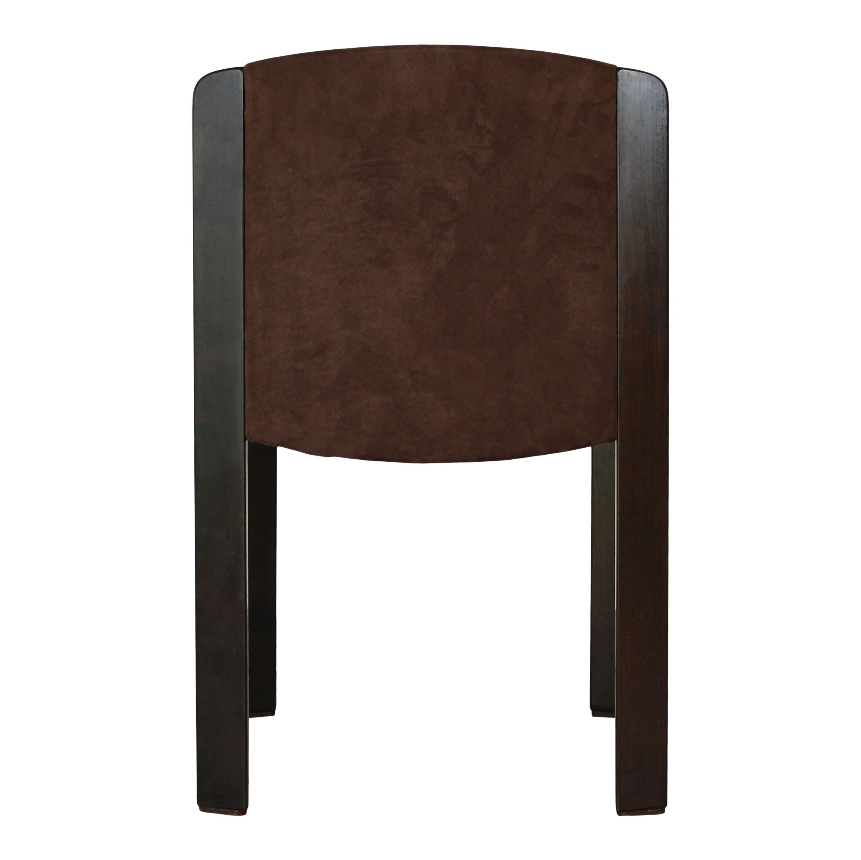 Joe Colombo Midcentury Walnut Model 300 Dining Chair for Pozzi, 1966, Set of 4 For Sale 9