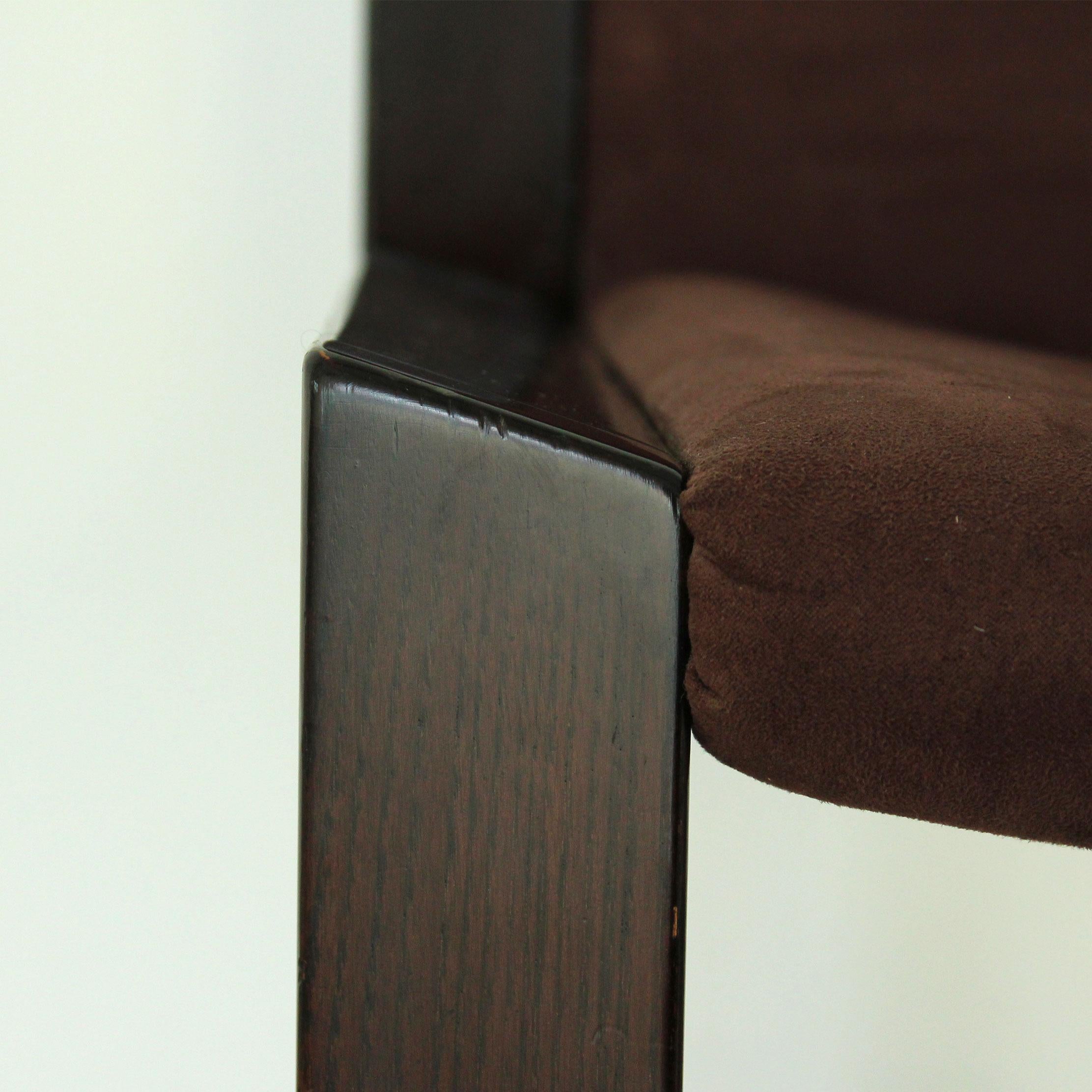 Joe Colombo Midcentury Walnut Model 300 Dining Chair for Pozzi, 1966, Set of 4 For Sale 11